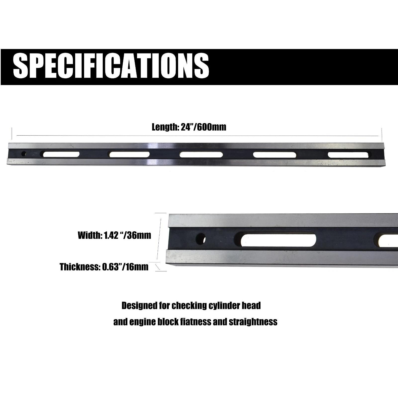 24″ Machinist Precision Cylinder Head Straight Edge Tool Checking Engine Blocks