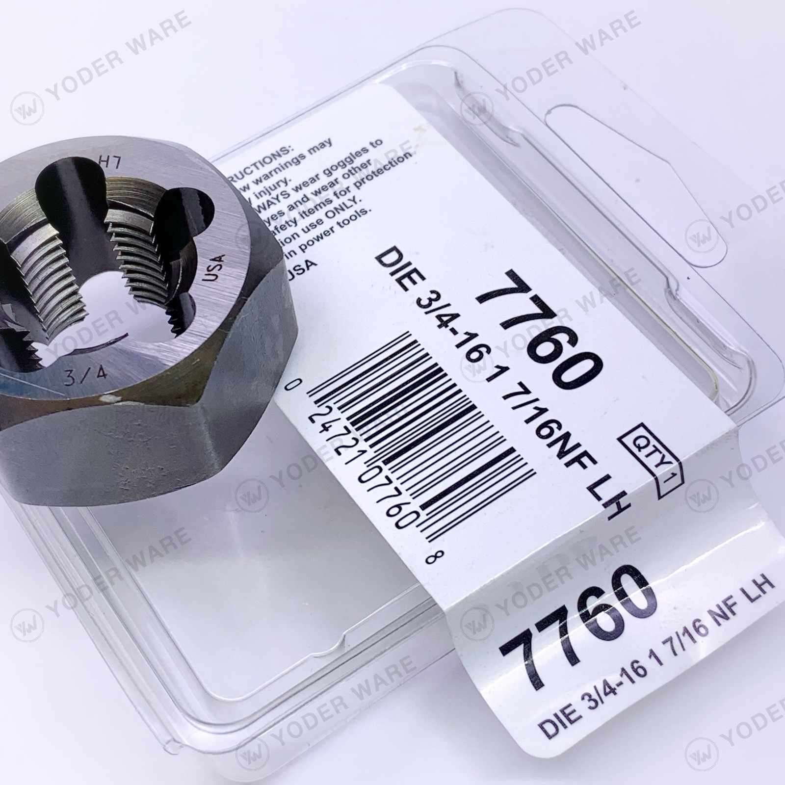 3/4-16 NF x 1-7/16″ LH Hex Die Irwin Hanson 7760 CS LEFT HAND Rethreading NEW