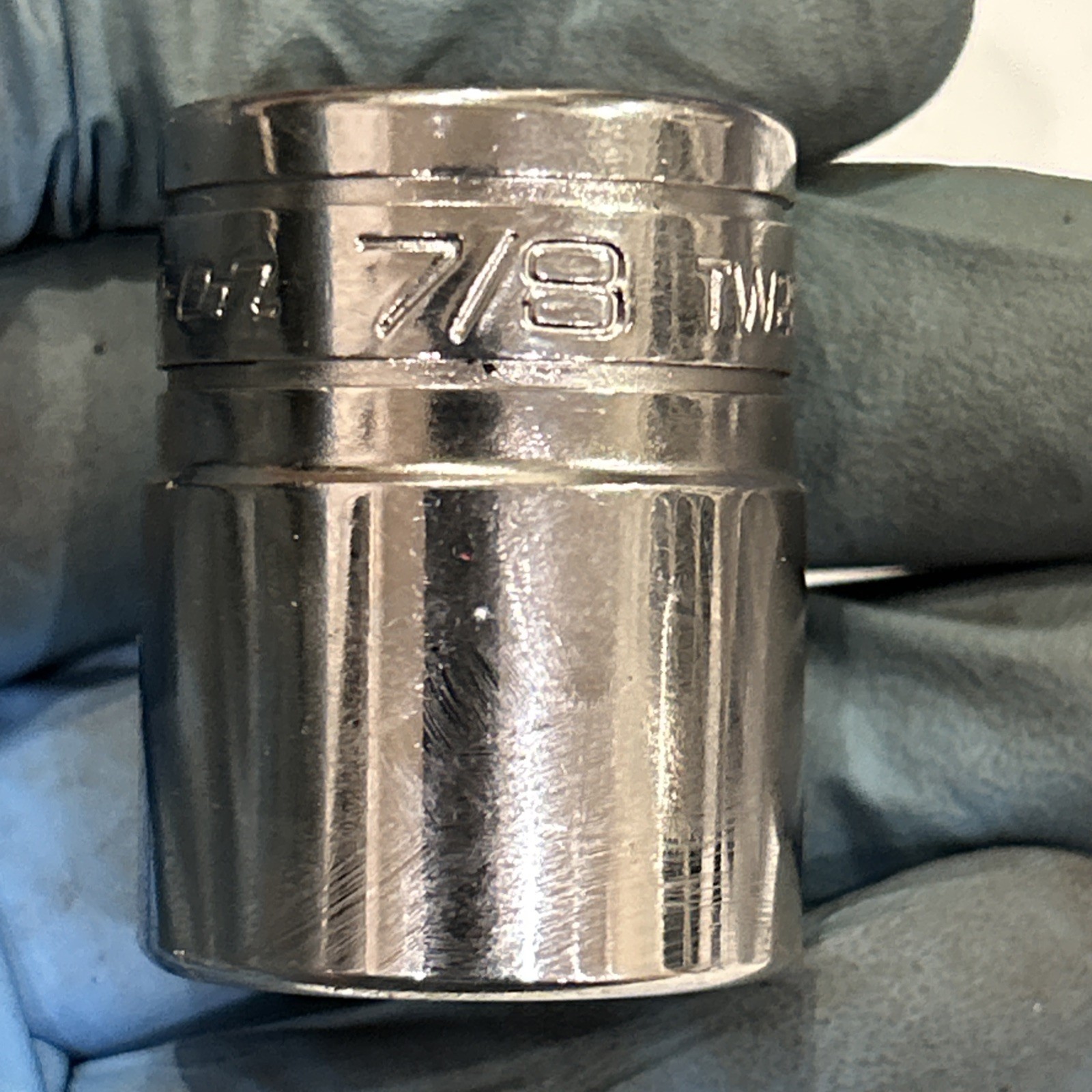 Snap On TW281 New Logo 1/2″ Drive 7⁄8″ SAE 6-Point Shallow Chrome Socket USA