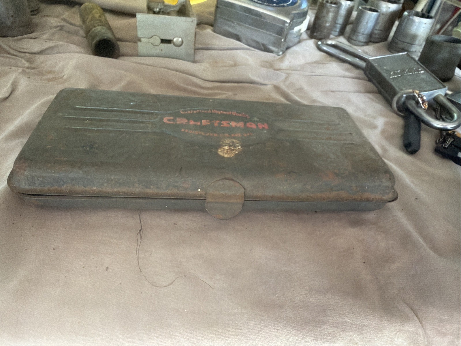 Vintage 1950s Original Case: CRAFTSMAN 1/4” Breaker Bar And 6 Sockets USA