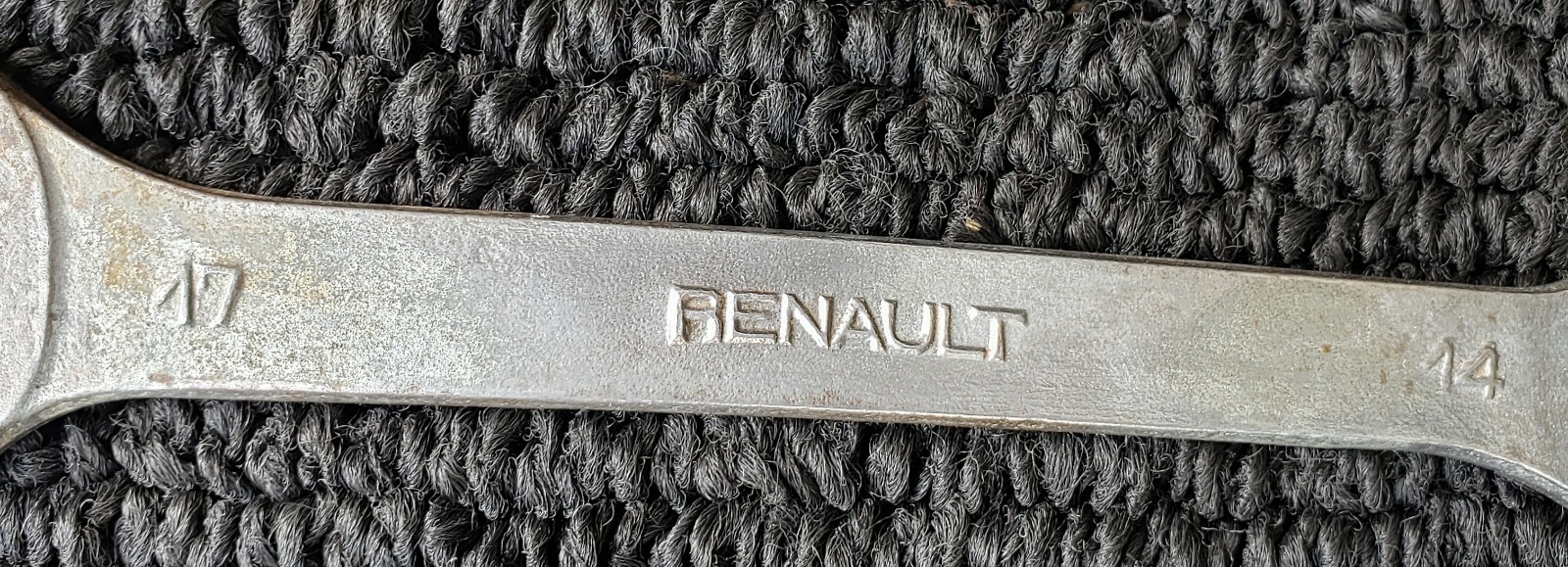 Vintage RENAULT Double Open End Wrench 14mm x 17mm Steel Finish