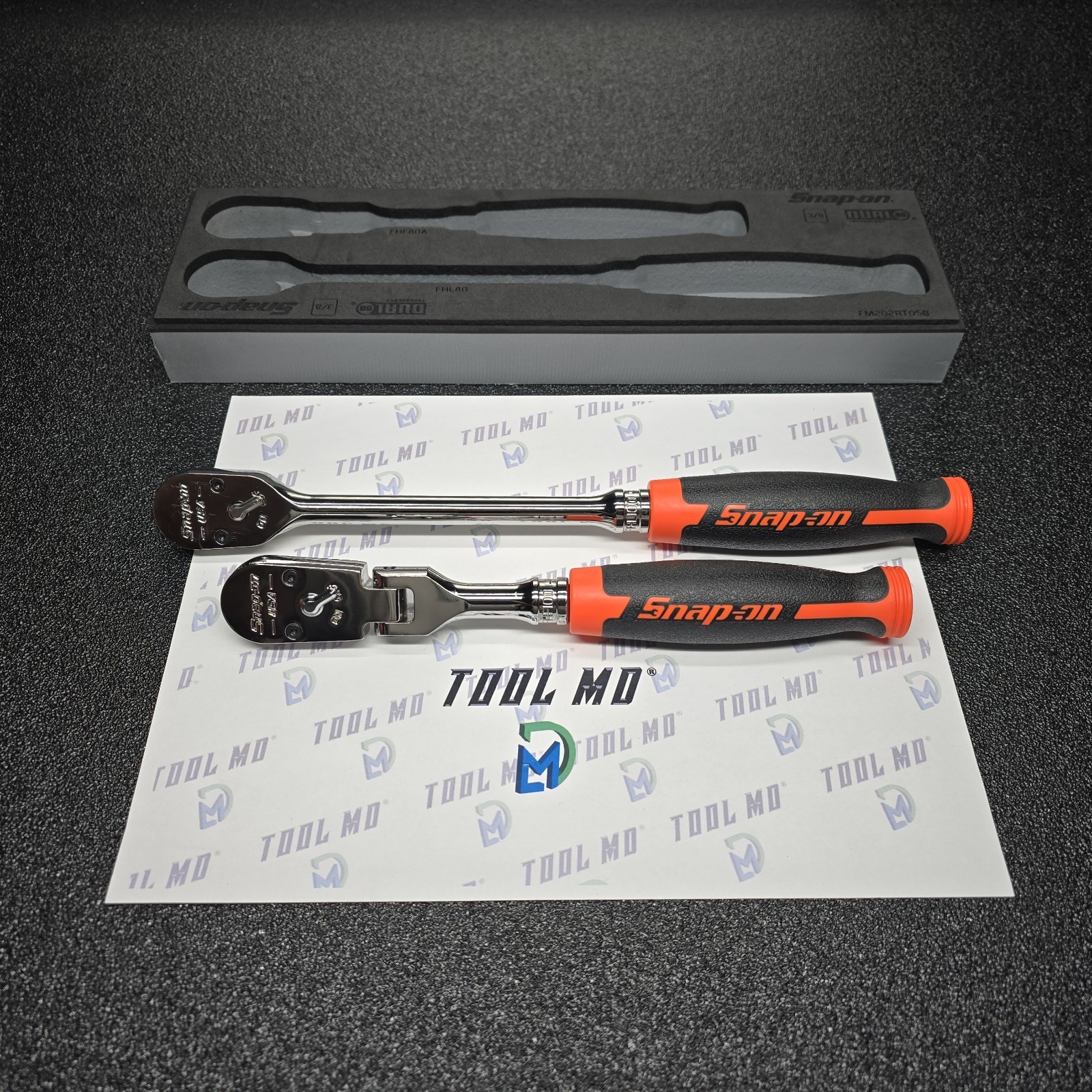 Snap-on Tools USA ELECTRIC ORANGE 2pc 3/8″ Drive 100 Tooth Cynergy Ratchet Set