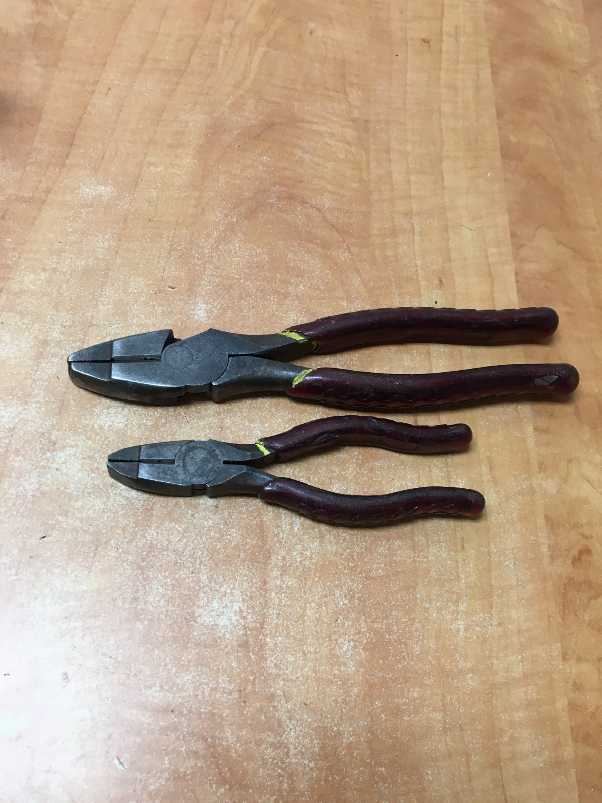 Vintage M. Klein & Sons Tool Logo Lineman Pliers 9″ 6″ 201-8NE 201-6NE USA