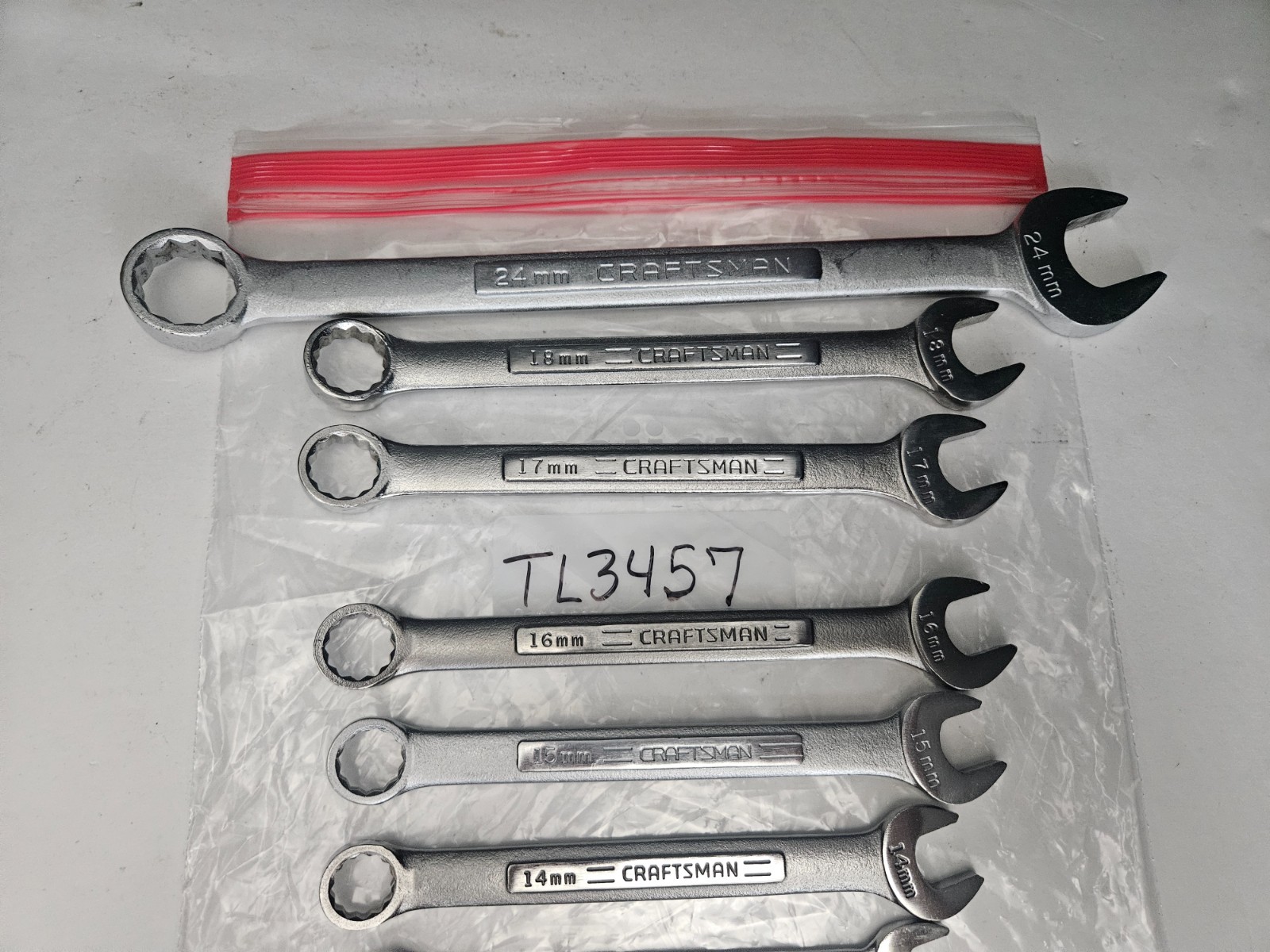 CRAFTSMAN USA 14 PC METRIC 12 PT COMBINATION WRENCH SET 7MM-18MM, 24MM (Tl3457)