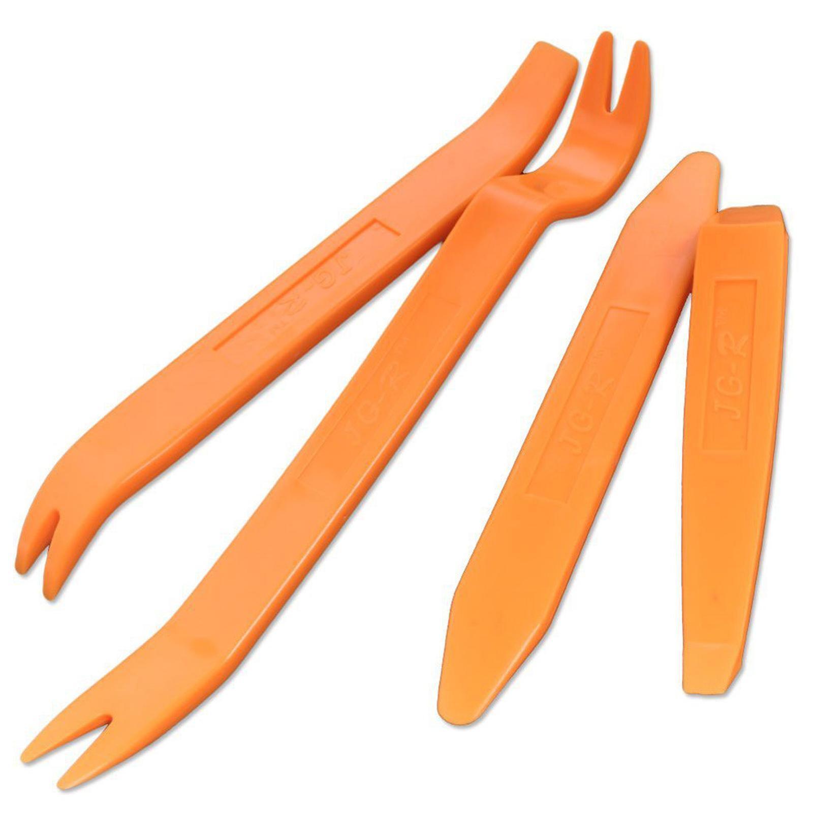Orange Car Door Trim Removal Tool Pry Panel Dash Radio Body Clip Installer Set