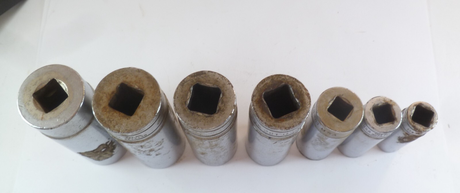 7pc Snap On Tools Deep Sockets Mixed Set – 4 are 1/2″ drive, 3 are 3/8″ drive