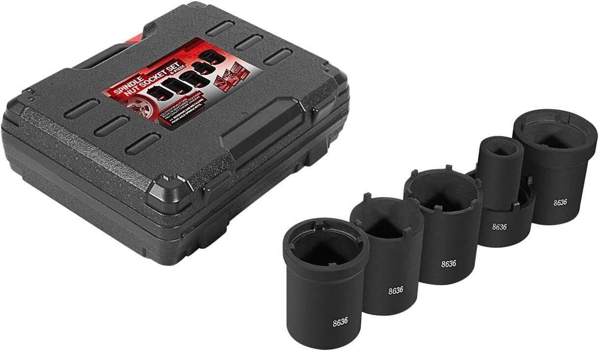 5pcs Spindle Nut Sockets Kit Axle Hub Nut Socket For Ford Dana 50/60, 1/2″ Drive