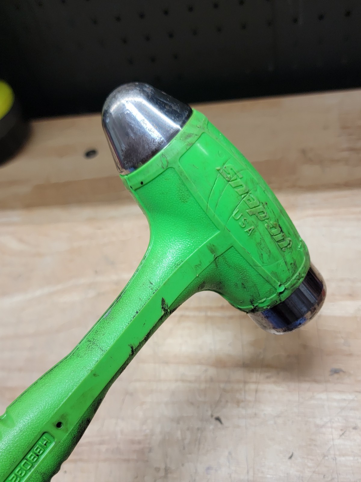 SNAP-ON HBBD32, 32oz Ball Peen Soft Grip Dead Blow Hammer Green USA MADE SNAPON