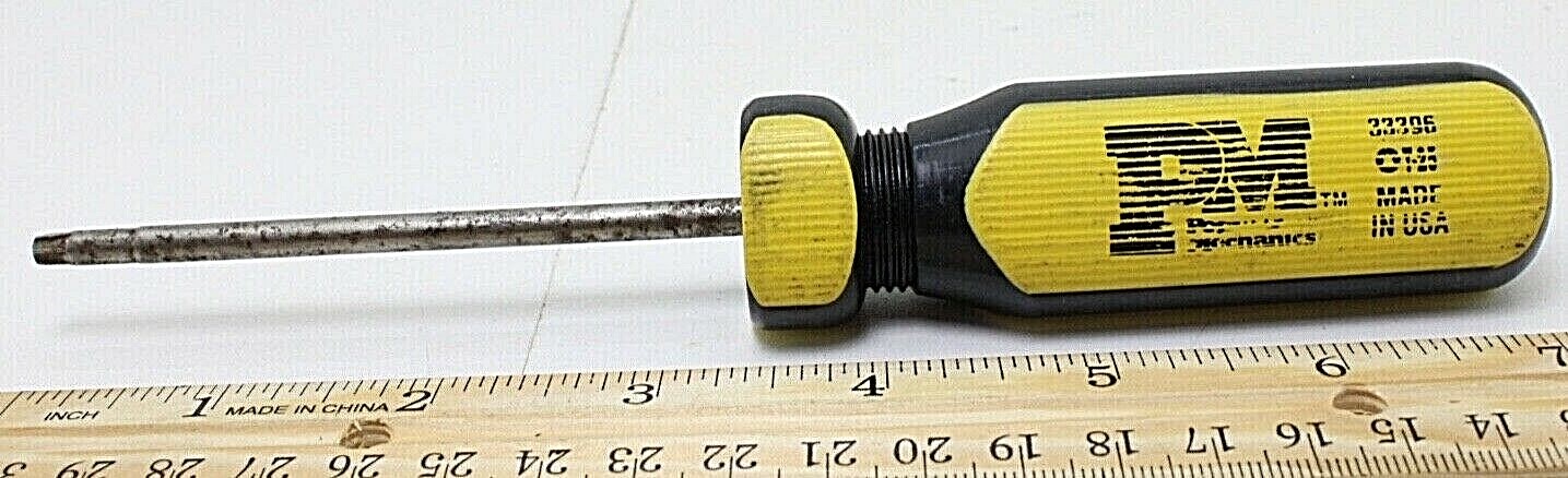 Popular Mechanics 33396 T25 Torx 3-1/2″ Shaft Yellow/Black Handle USA