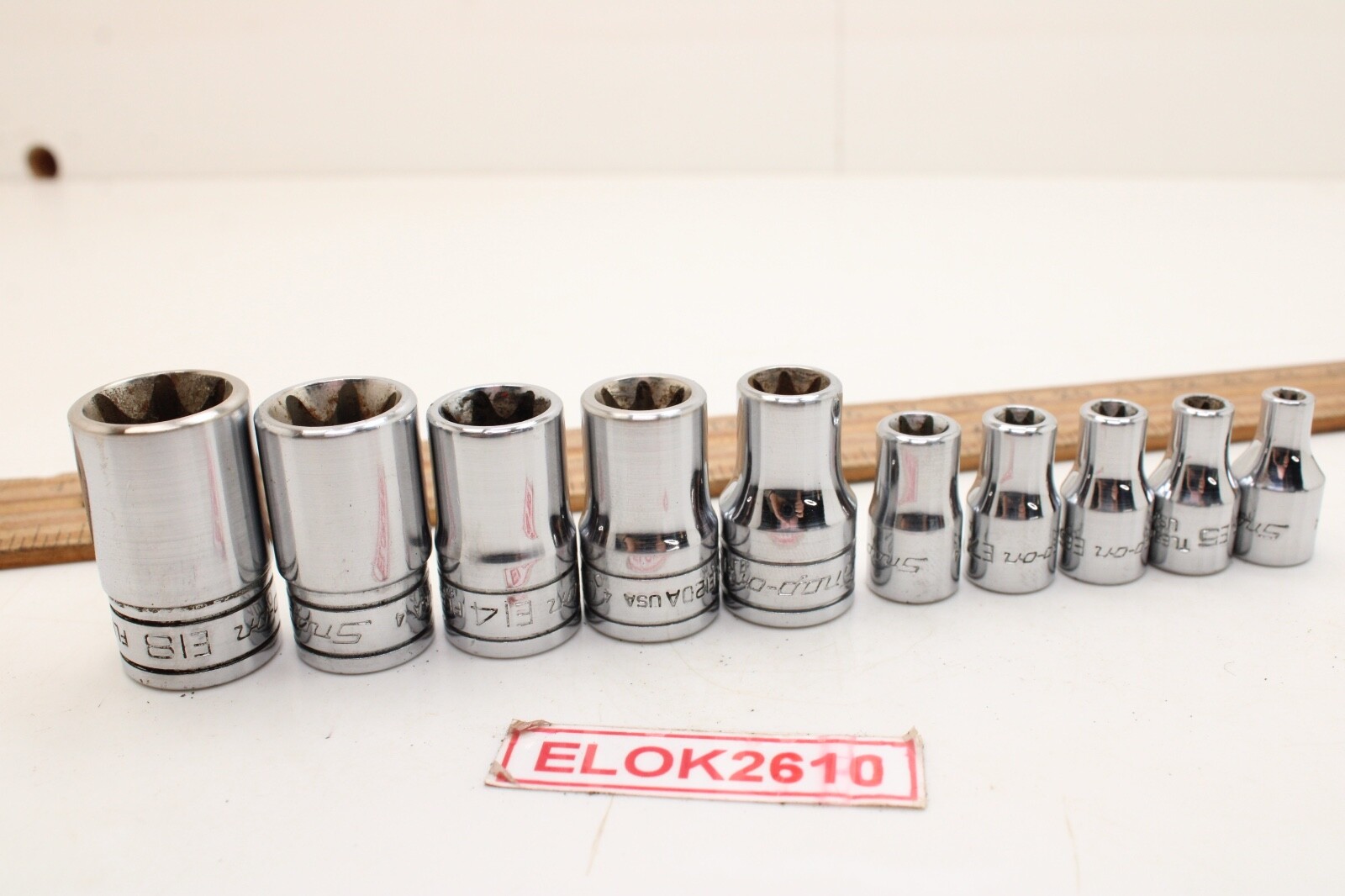 Snap-on FLE/TLE 10 Piece 1/4″ 3/8″ Drive Inverse Torx Socket Set Chrome USA