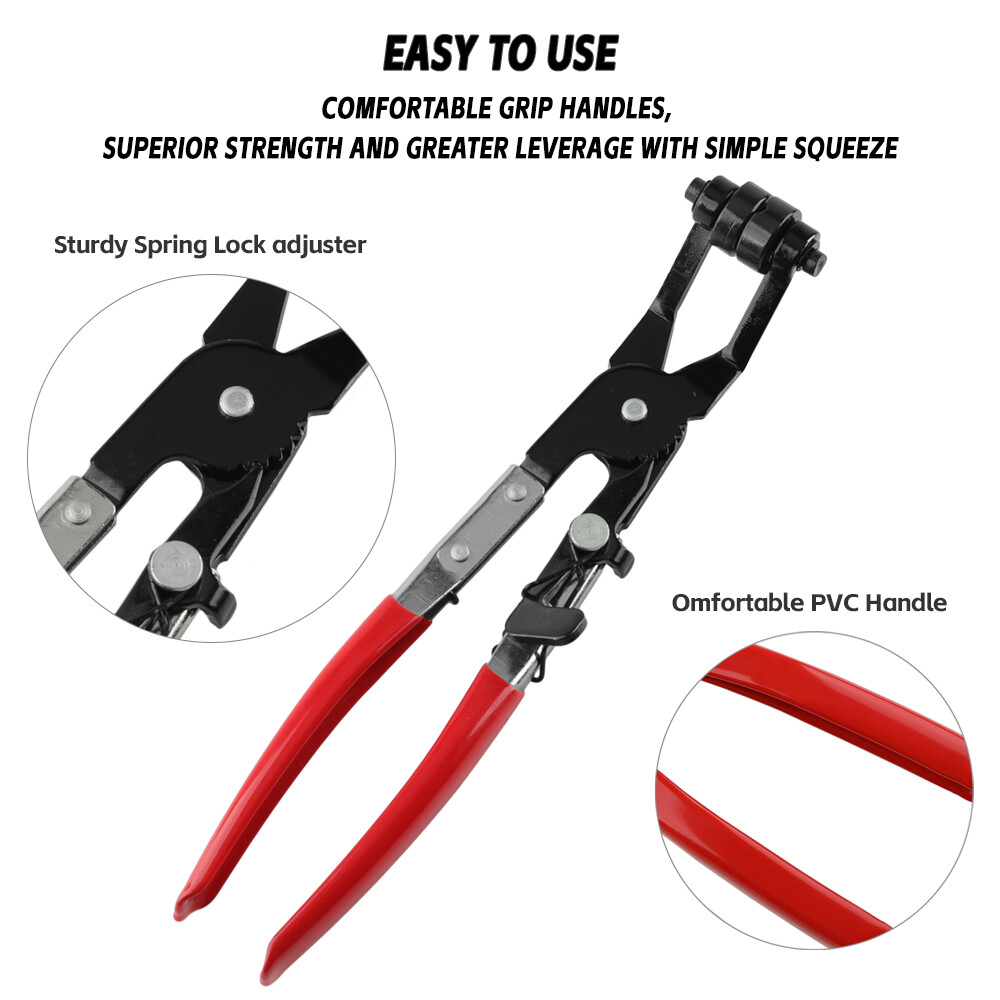 45° Angled Hose Clamp Clip Pliers Car Van Fuel Coolant Air Pipe Spring Garage US