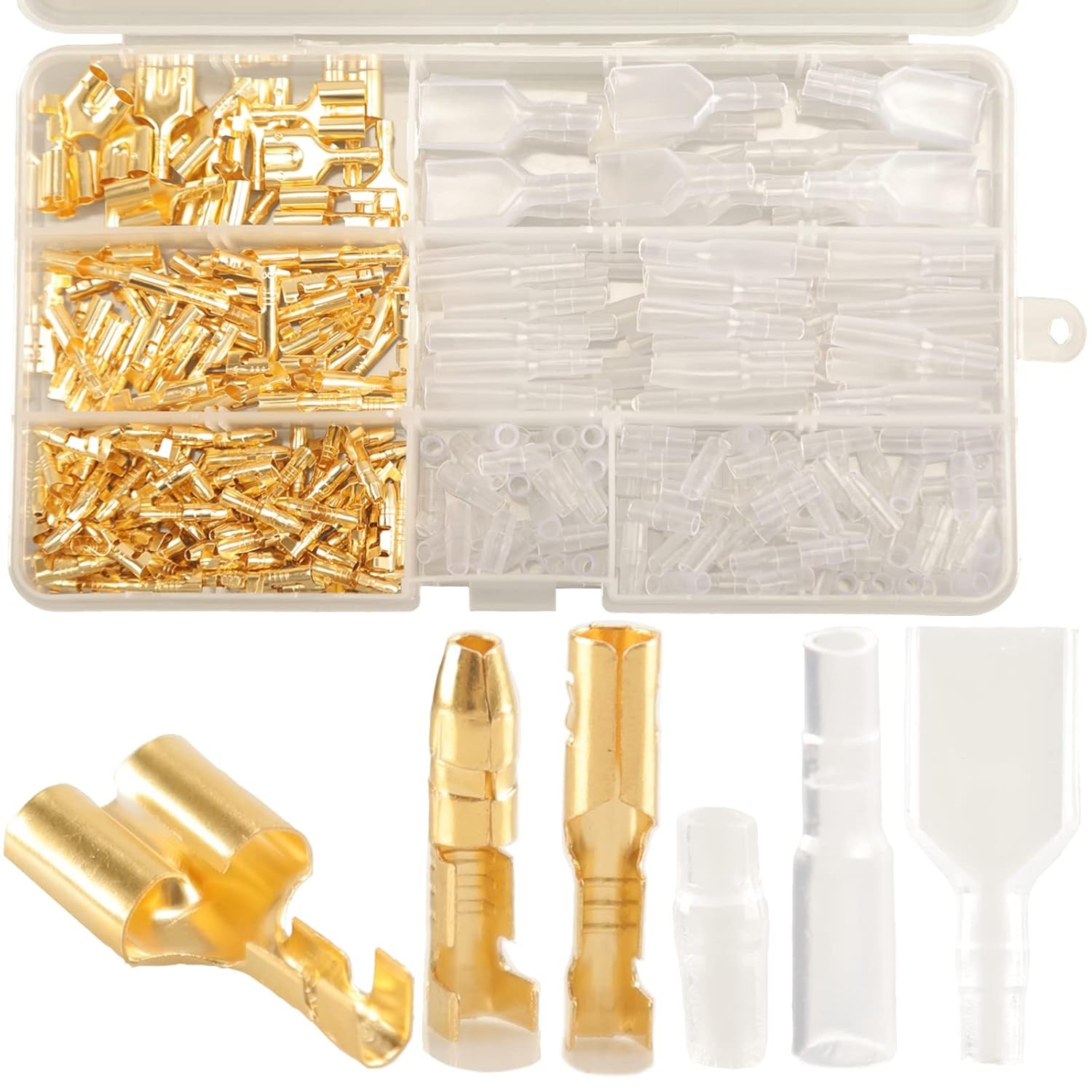 320pcs Double Bullet Wire Connectors, 3.9mm 3.5mm Male and Female