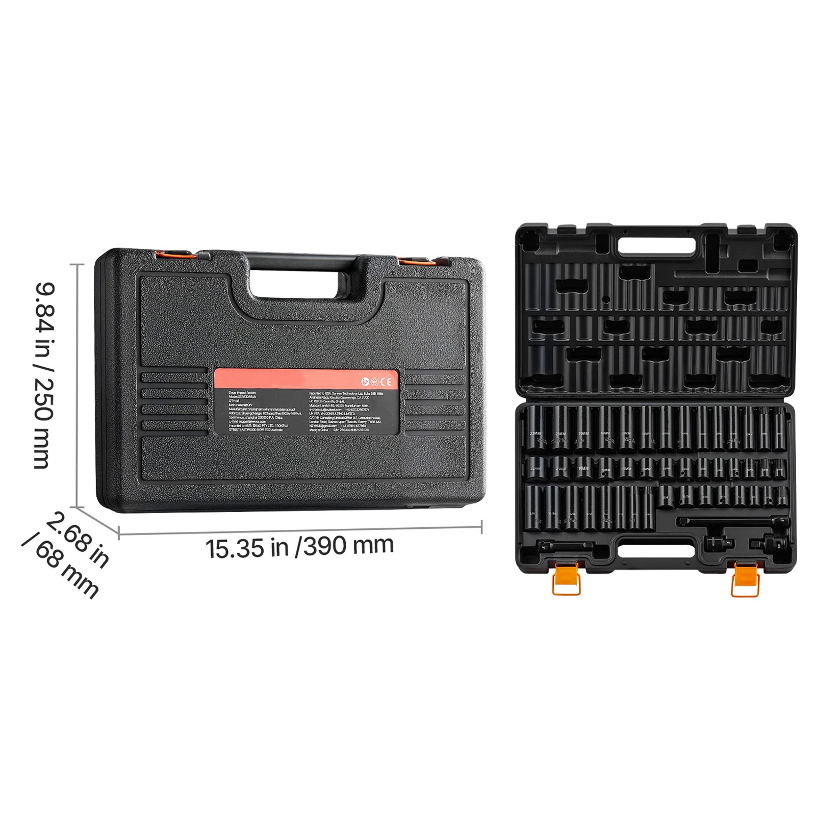 Uimoso 48-Piece 3/8″ Drive Impact Socket Set with Storage Case