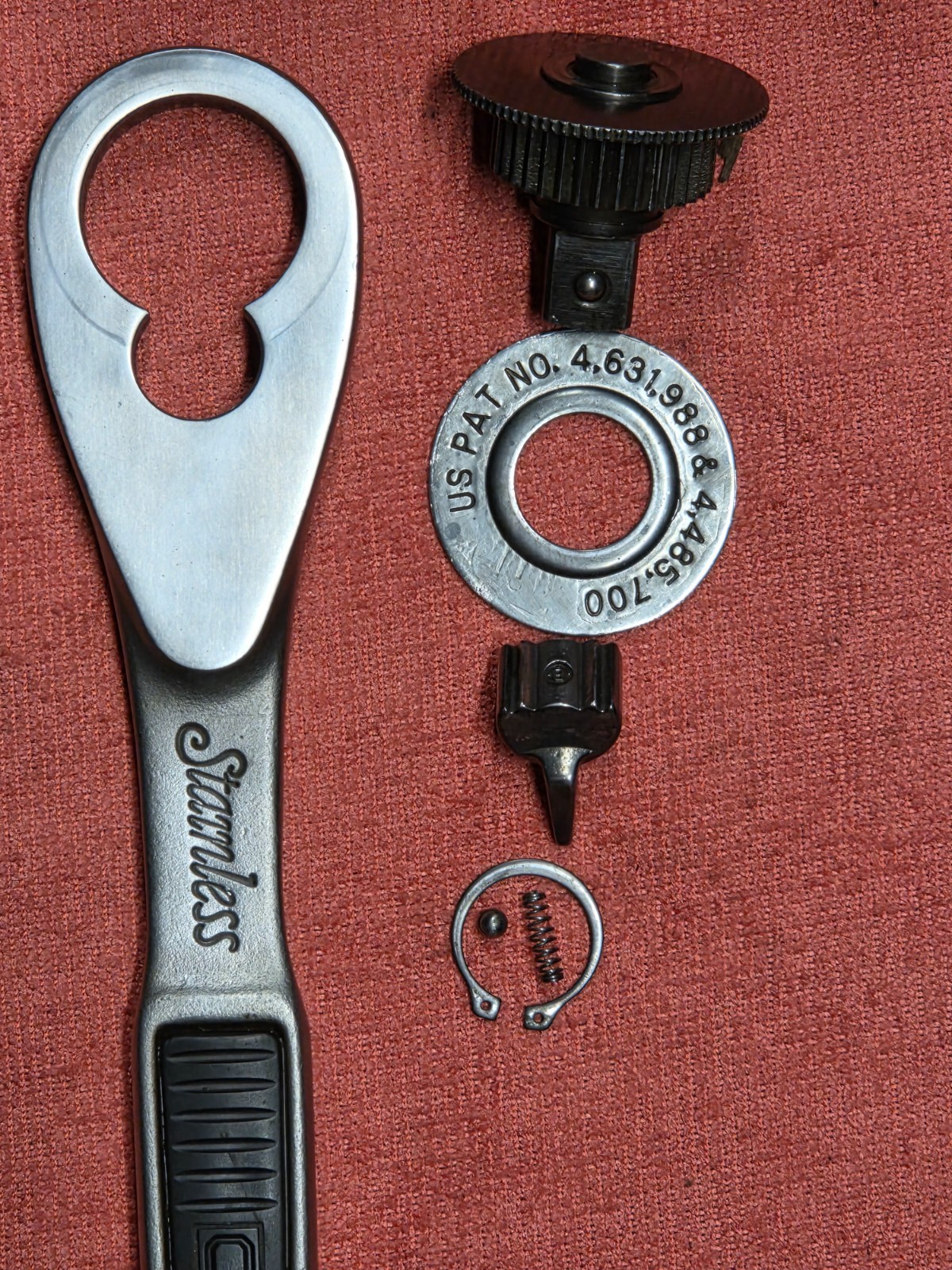 Vintage Craftsman 1/2″ Drive Stainless Steel USA 43763 Ratchet. Excellent Cond.