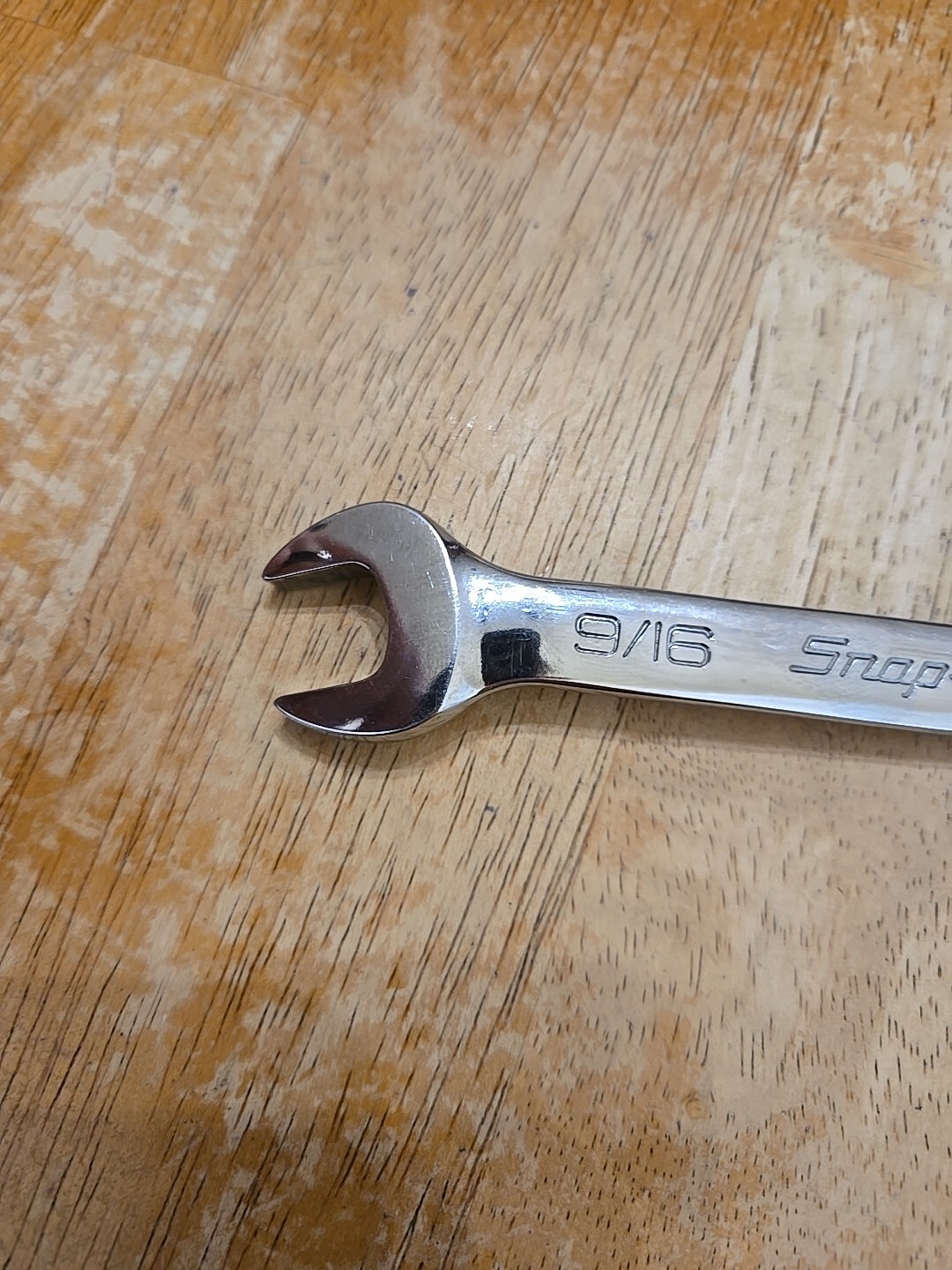 Snap On 9/16″ 6PT Chrome Angle Head Short Combination Wrench OXA180B
