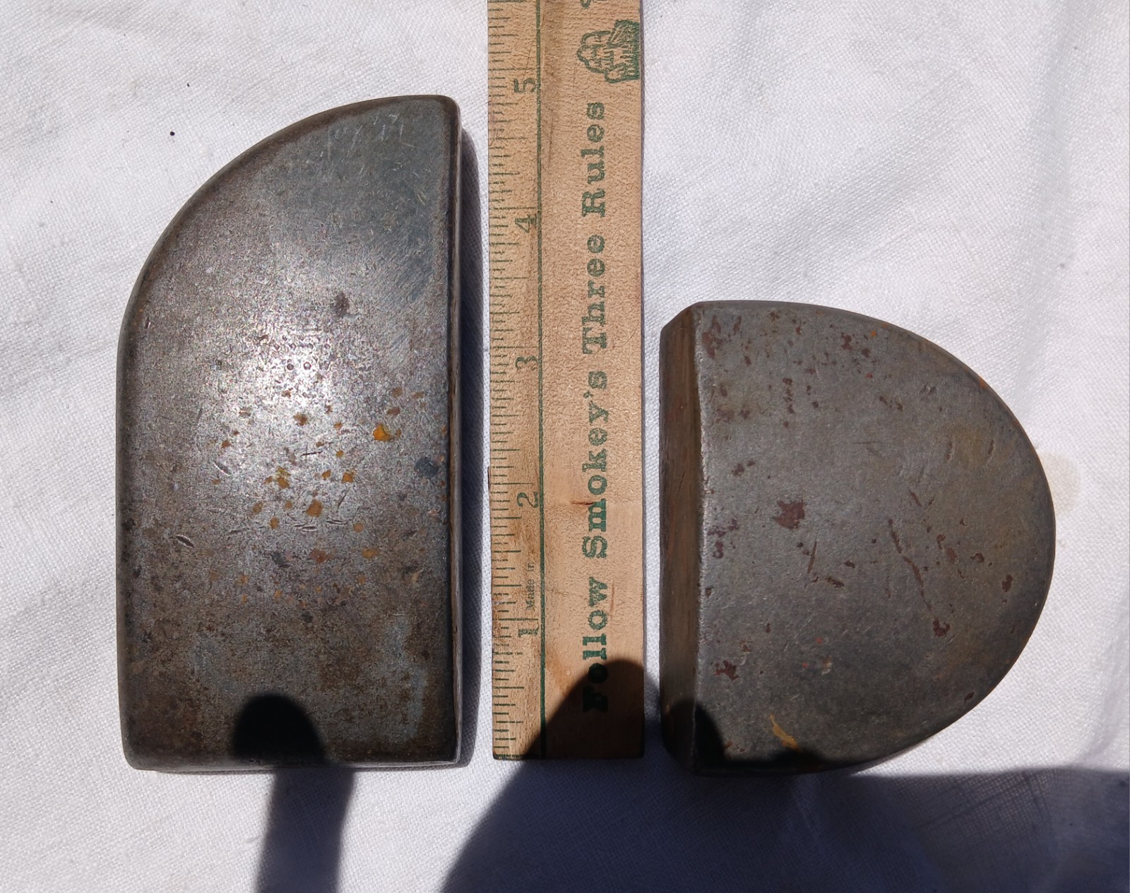 Two Steel Auto Bodywork Dolly’s Half Round, Half Curved Arch Anvils Metal Work