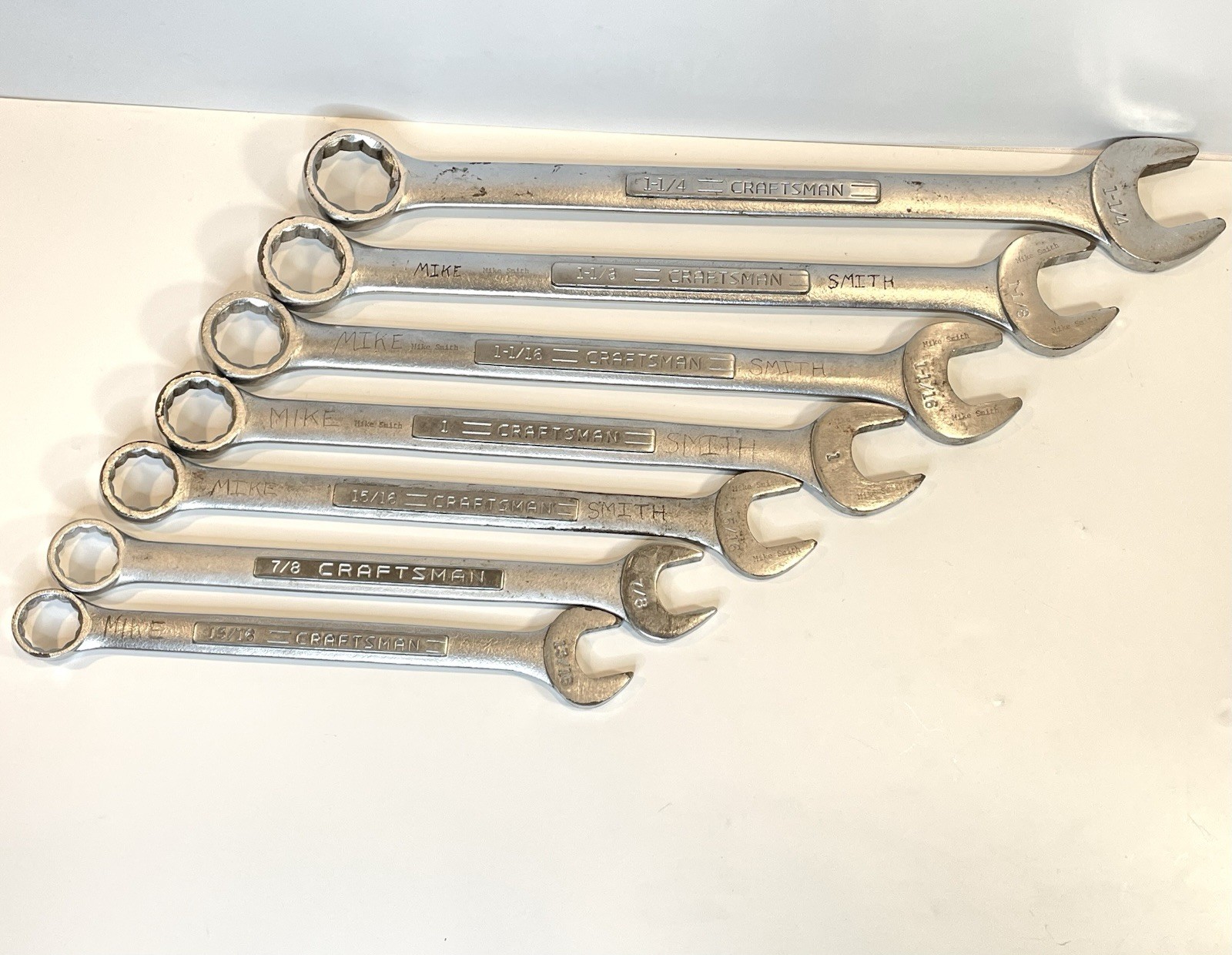 Craftsman Large SAE 7-piece VV 44702 – 44708 Combination Wrench Set USA Made