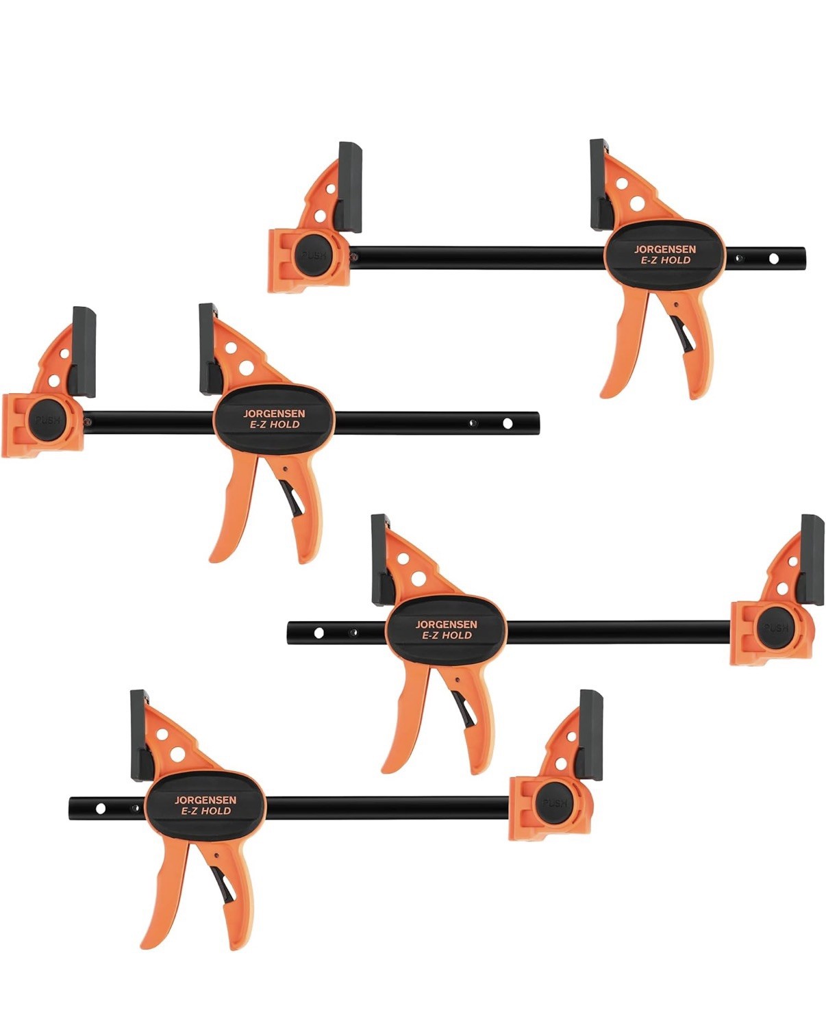 JORGENSEN 150 mm Woodworking Clamps 4-Pack, Splicable to 400 mm Ratchet Bar Cla
