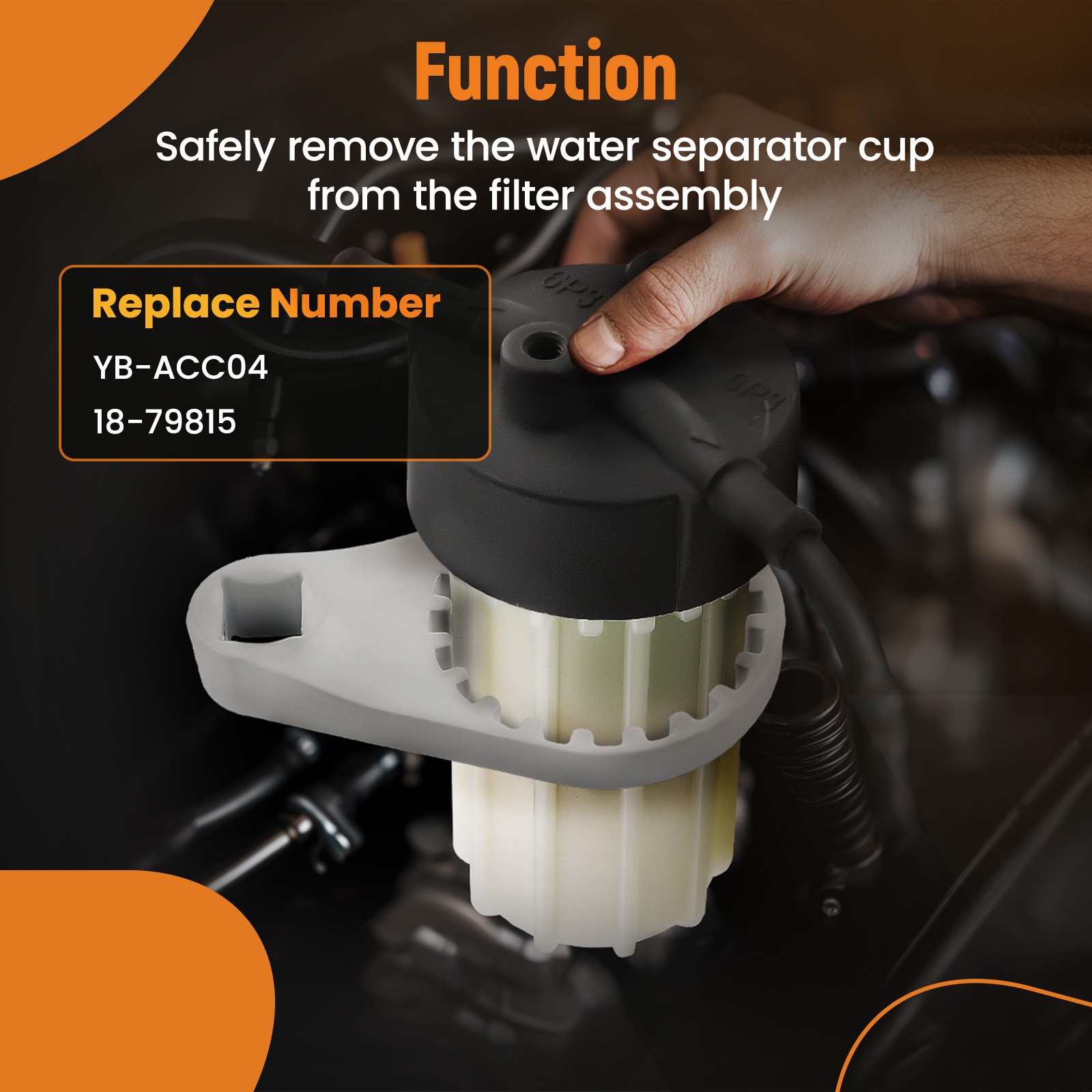 uel Filter Cup Tool Water Separator Wrench W/ 2 O-Ring For Yamaha HPDI YB-ACC04