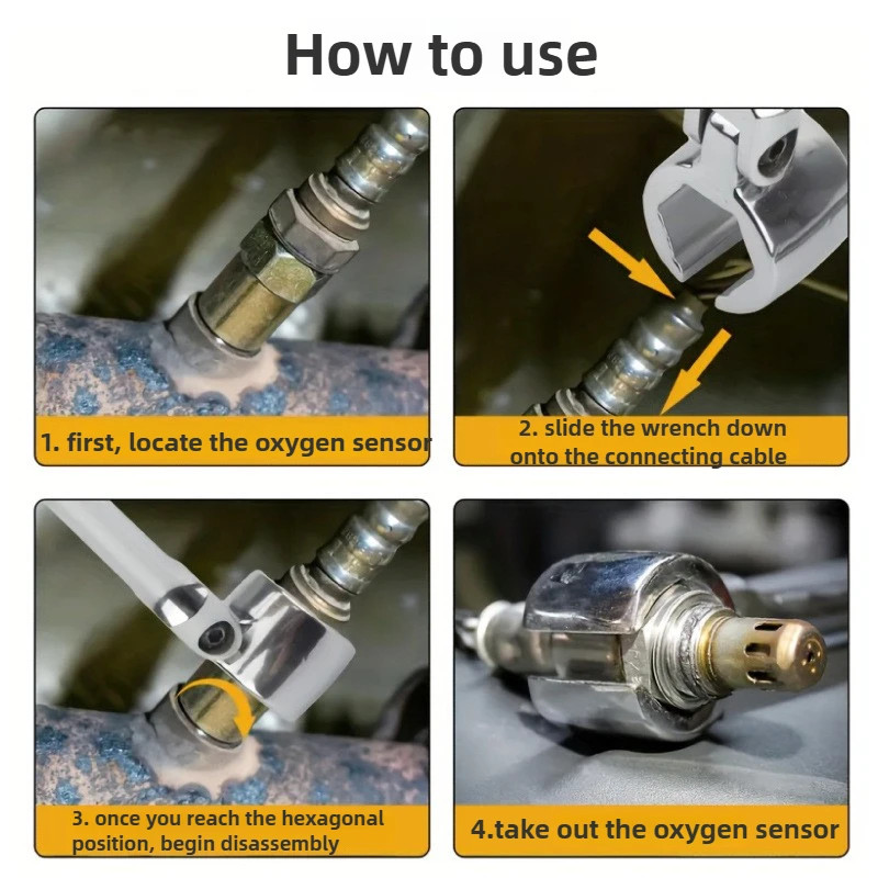 Oxygen Sensor Flex Head Wrench Adjustable Spanner Socket 22mm 7/8in Removal Tool