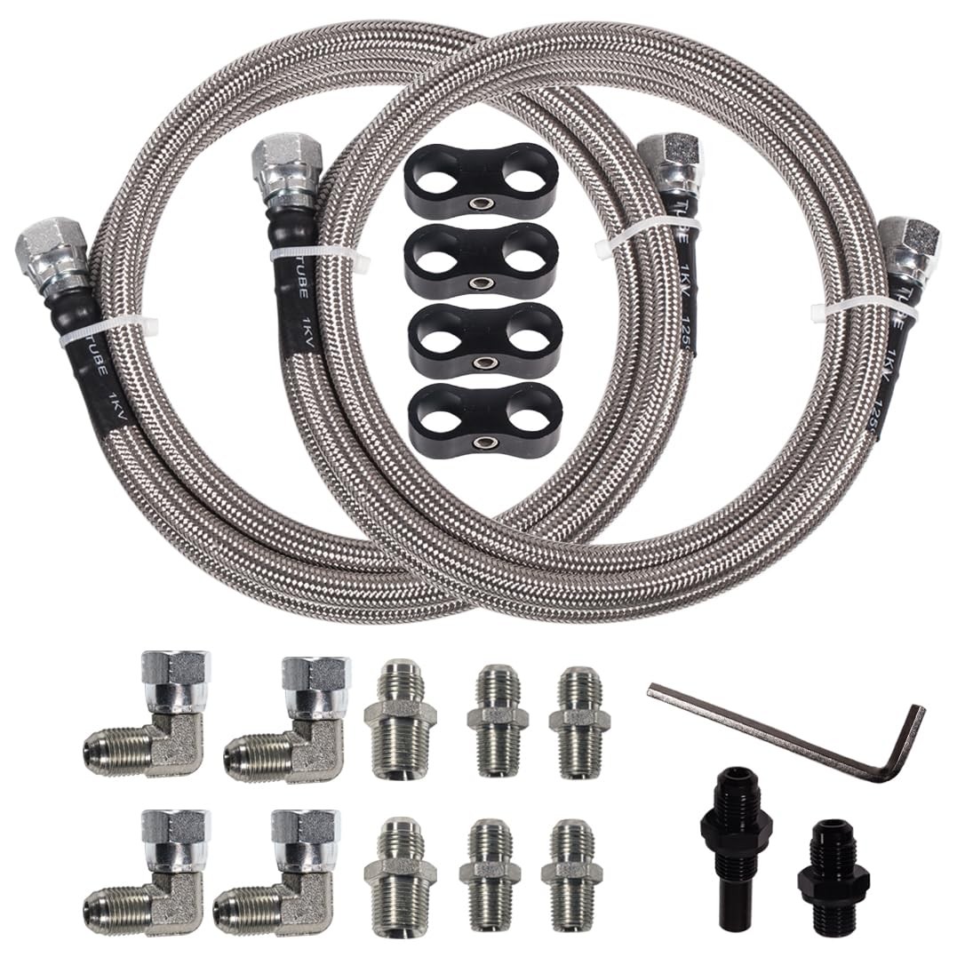 6AN 70″ Transmission 70 inches, Fluid Oil Cooler Hose&Clamp