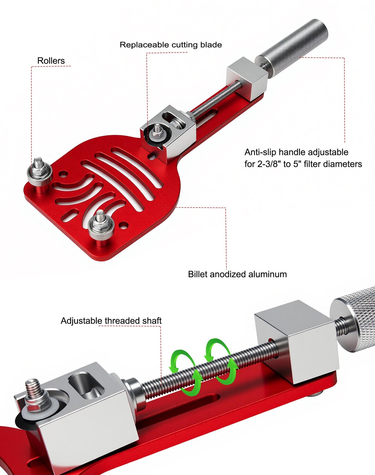77750 Oil Filter Cutter, Oil Filter cutting tool for Adjustable cut range 23/…