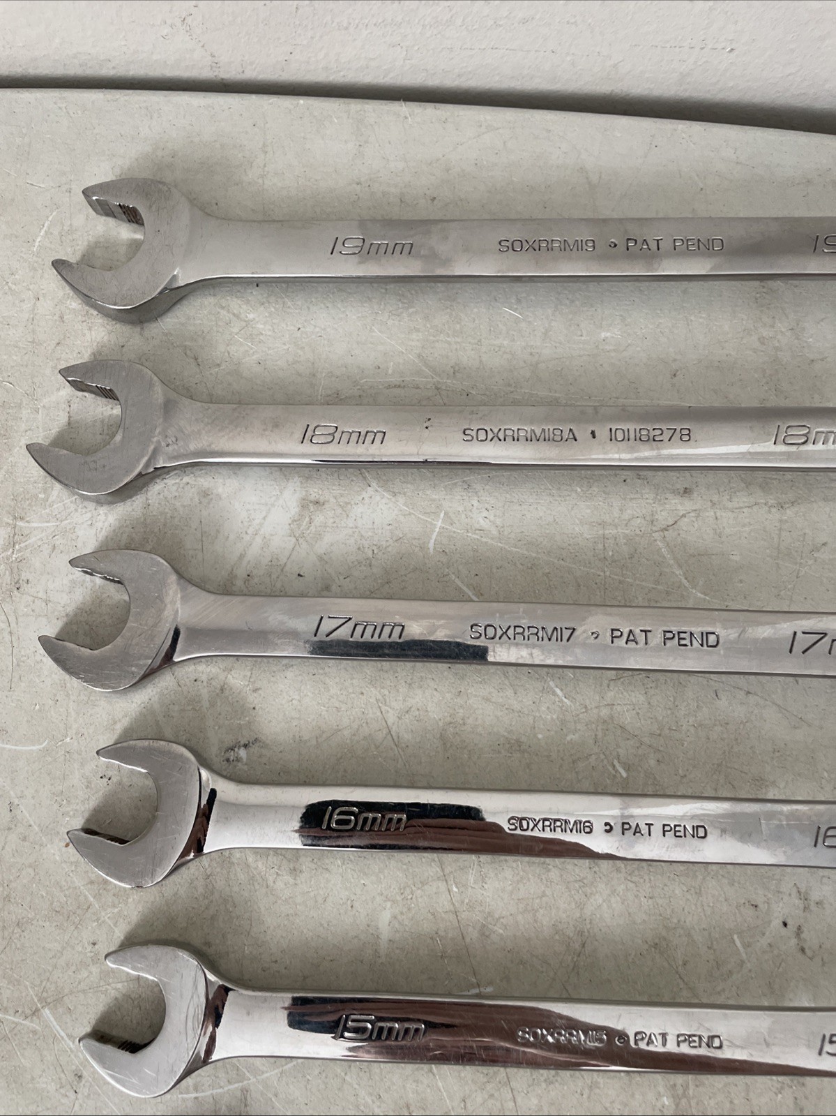 Snap on SOXRRM710A 10 pc METRIC Ratcheting Combination Wrench Set 10 – 19mm