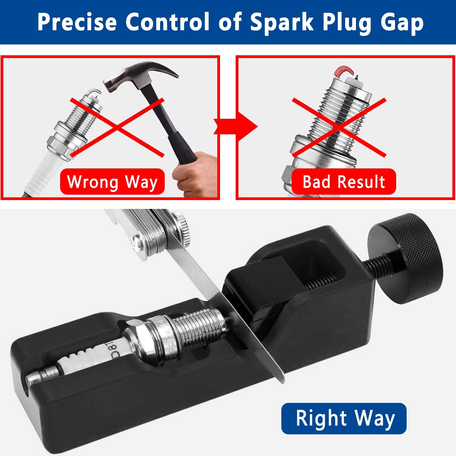 Spark Plug Gap Tool Gauge 10mm/12mm/14mm/16mm Measuring Adjustment Universal