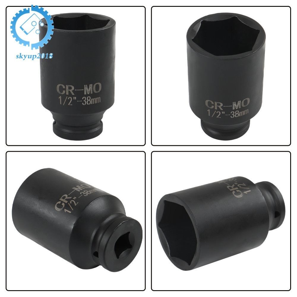 9pcs 29-38mm 1/2″ Drive Metric Axle Hub Nut Socket Deep Impact Socket Tool Kit