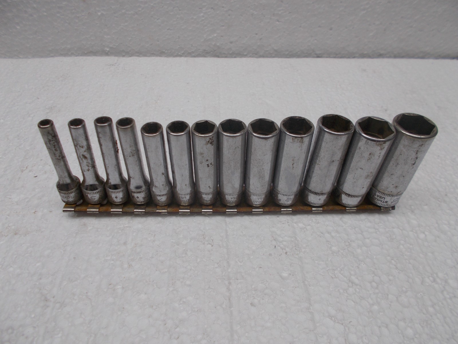 Snap-on tools 1/4 in. drive Deep Socket Set 6 Point STMM4mm – STMM15mm USA Nice!