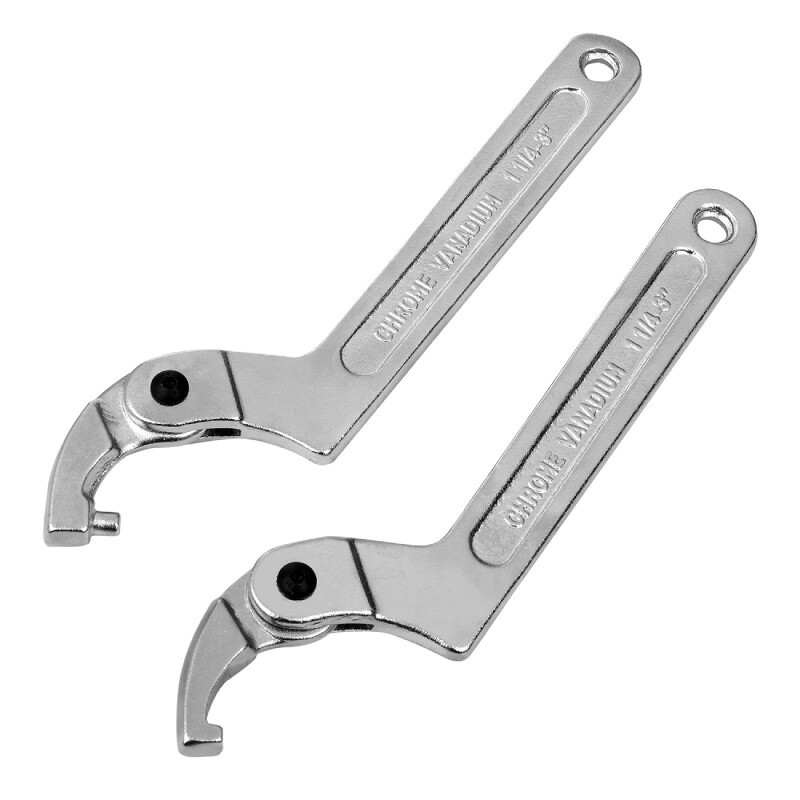 Adjustable Hook Wrench 115-170mm C Flat Spanner Tool Slotted Retaining Universal