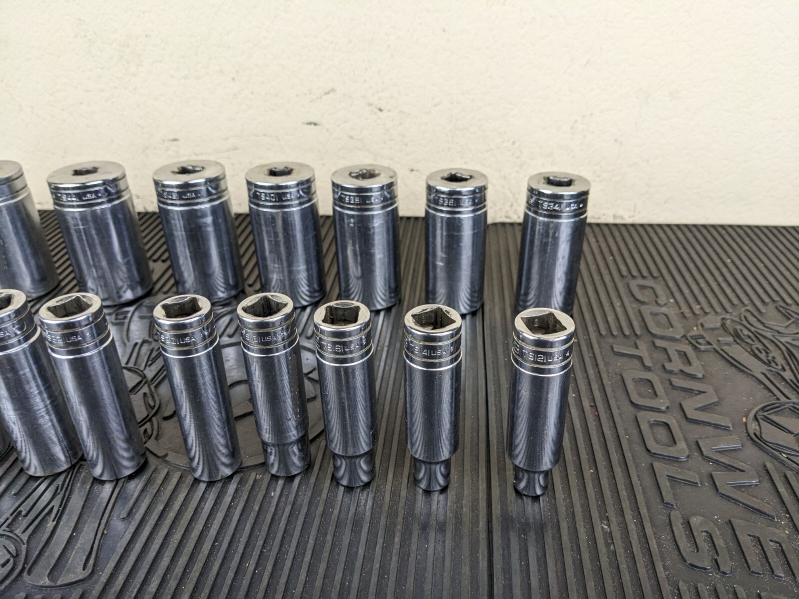 #bg790 Snap On 19 Piece 1/2″ Drive SAE Deep Socket Set 3/8-1-1/2″ USA