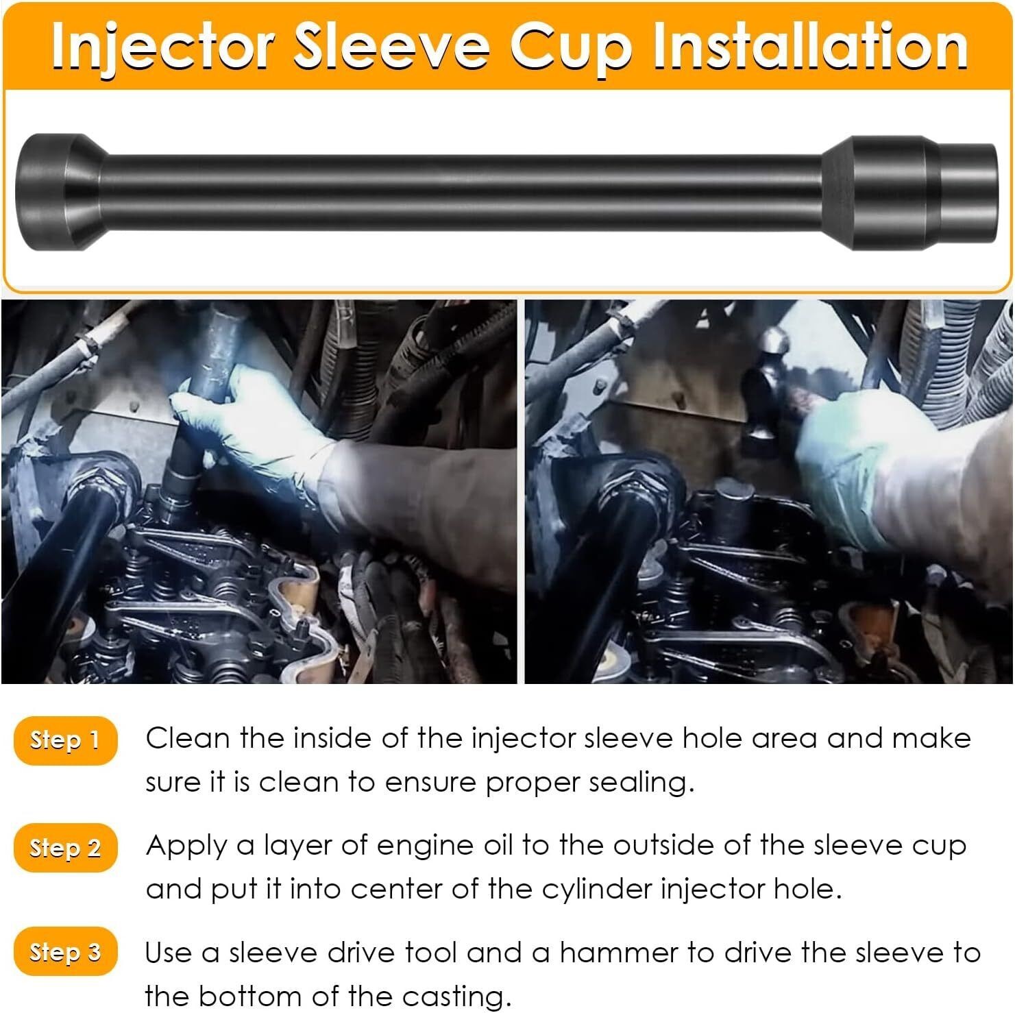 For Caterpillar CAT C7 C9 3126B Injector Sleeve Cup Removal & Install Tool Kit