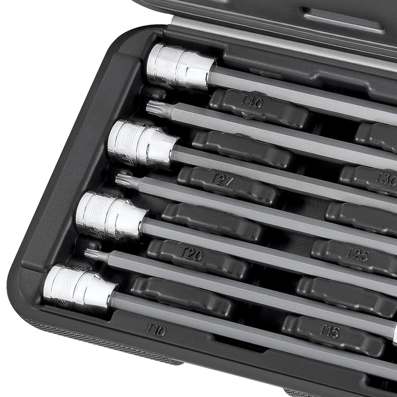 7-Piece Extra Long Torx Bit Socket Set T10-T40, 3/8″ Drive, S2 Steel, Durable Ca