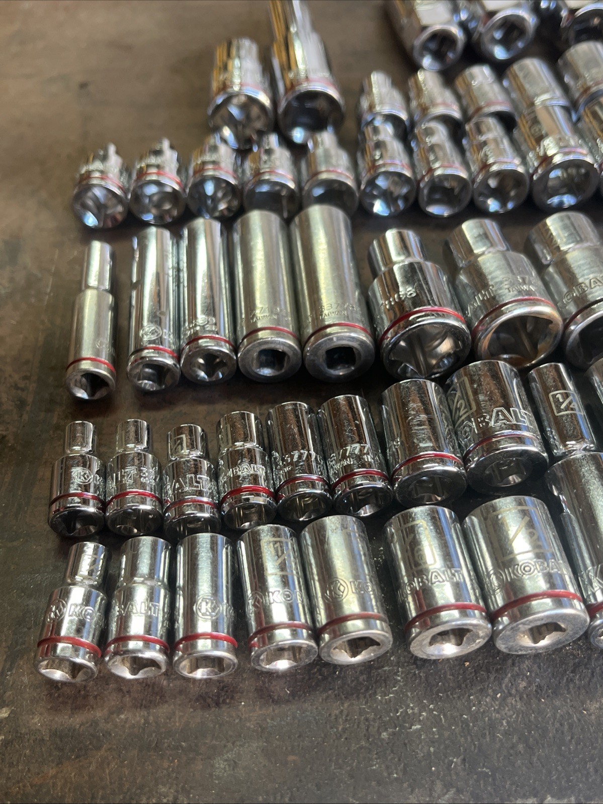 🔥 Kobalt 1/4 3/8 1/2 Drive 62 Piece 6 & 12 Point Short Deep Socket Set Lot Sae