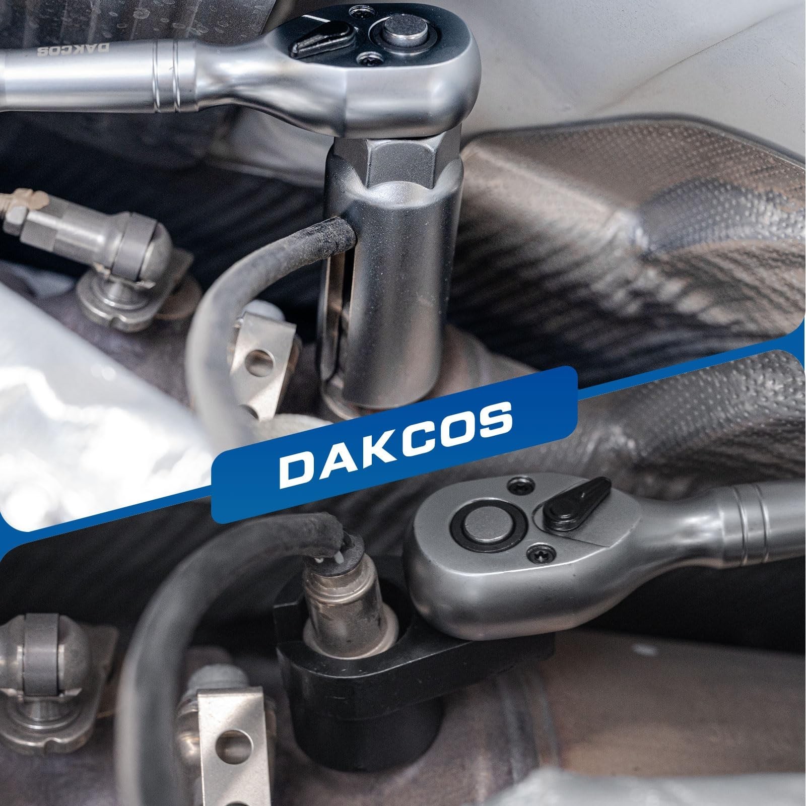 DAKCOS 5pcs Oxygen Sensor Socket Set, 1/2″ 3/8″ Drive 22mm(7/8″) Lambda Sensor