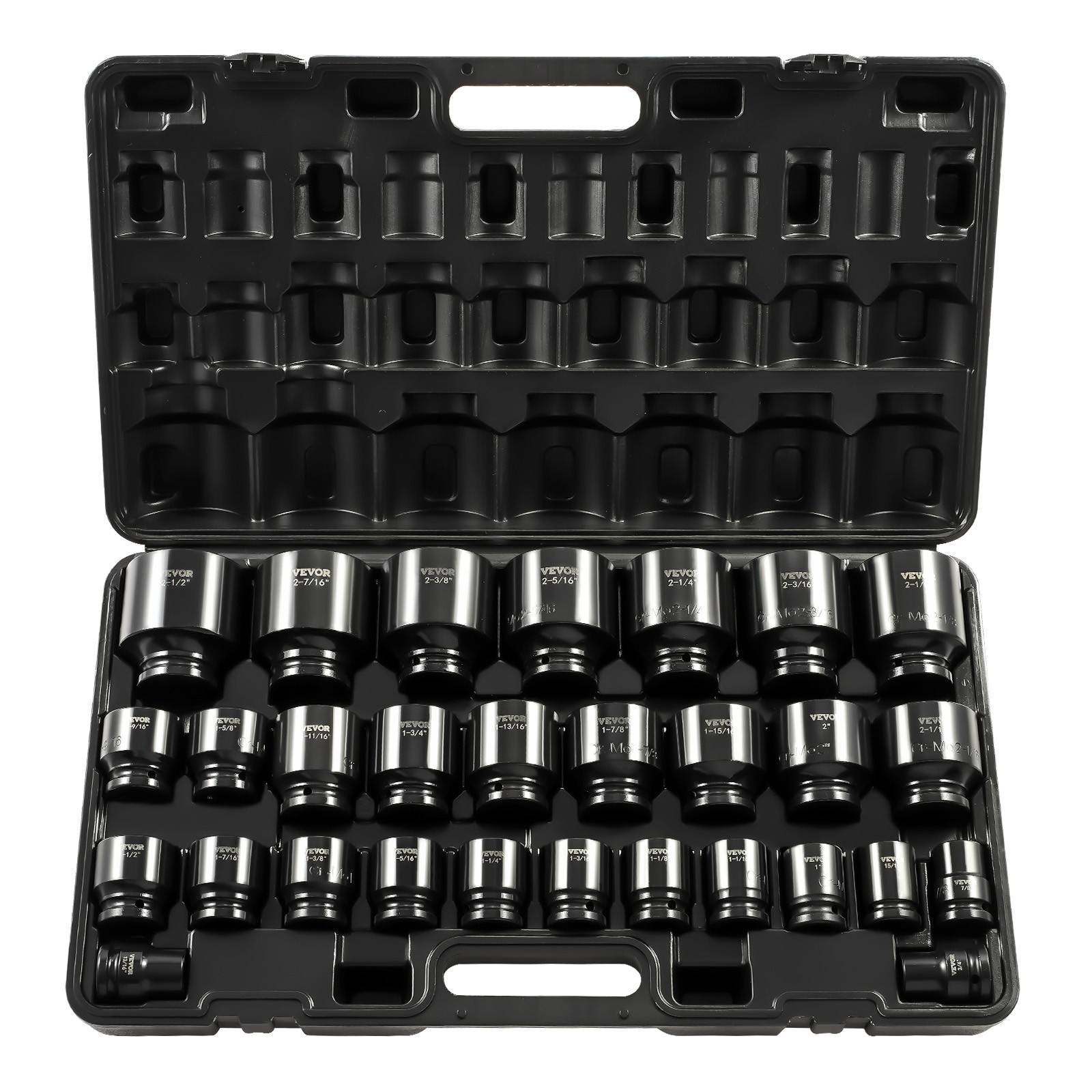 VEVOR Impact Sockets Set 3/4 Inch Drive 29 PCS 3/4 inch – 2-1/2 inch 6-Point Set
