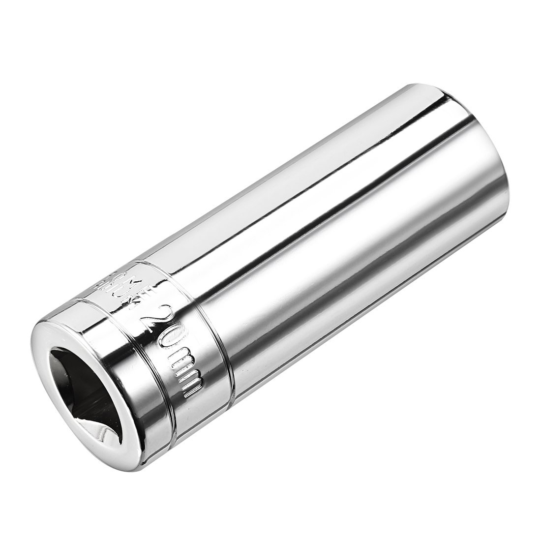 uxcell 1/2 Inch Drive 20mm 6-Point Deep Socket Metric Cr-V Polishing