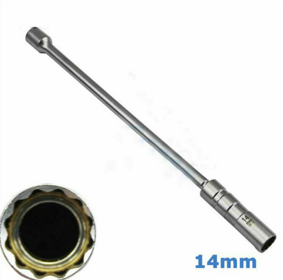 1 PCS 14mm 3/8″ 305mm Chrome Vanadium Steel Ignition Spark Plugs Removal Tool