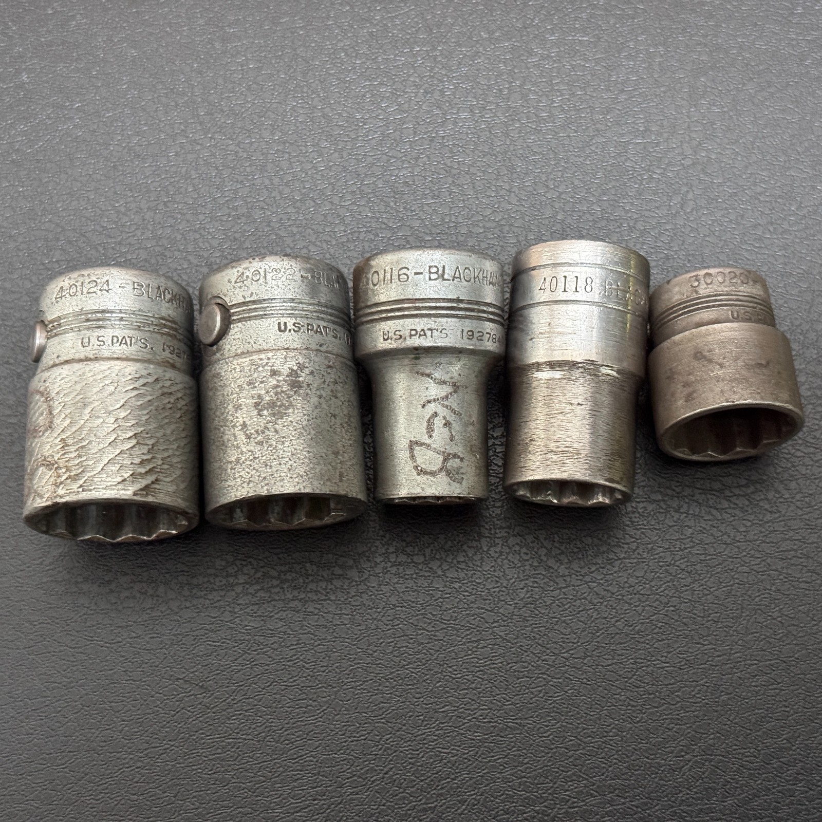 Vintage BLACKHAWK 40124 40122 40116 40118 1/2 Drive 12PT Socket 3/8 DR 30020 USA
