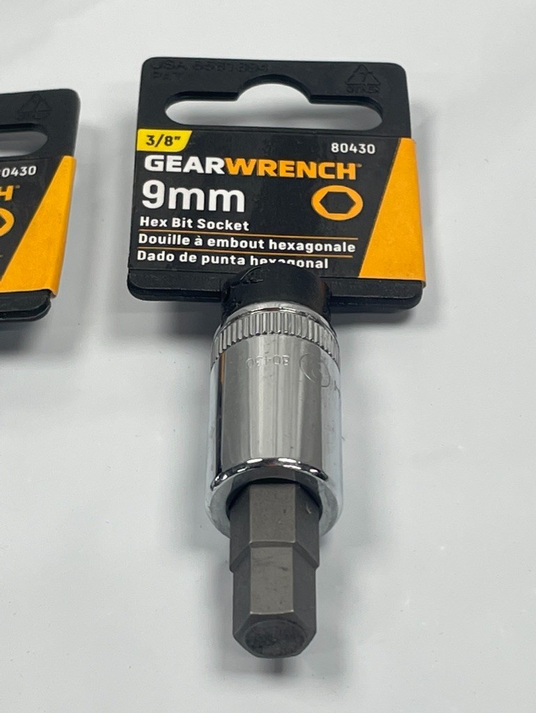 9mm GearWrench 3/8 Drive, HEX / ALLEN Bit Polished Socket , # 80430 ; 2 pack