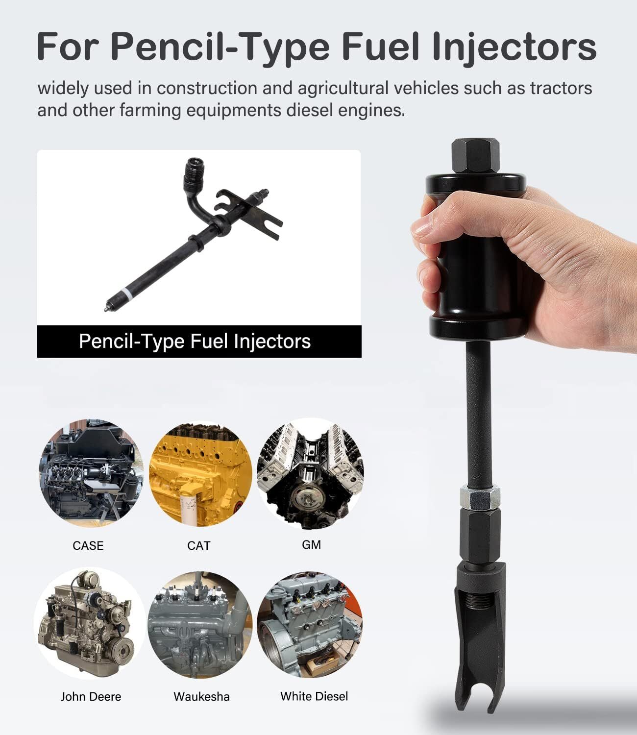 OTC 7121 Fuel Injector Pencil Nozzle Puller for Case Caterpillar GM John Deere