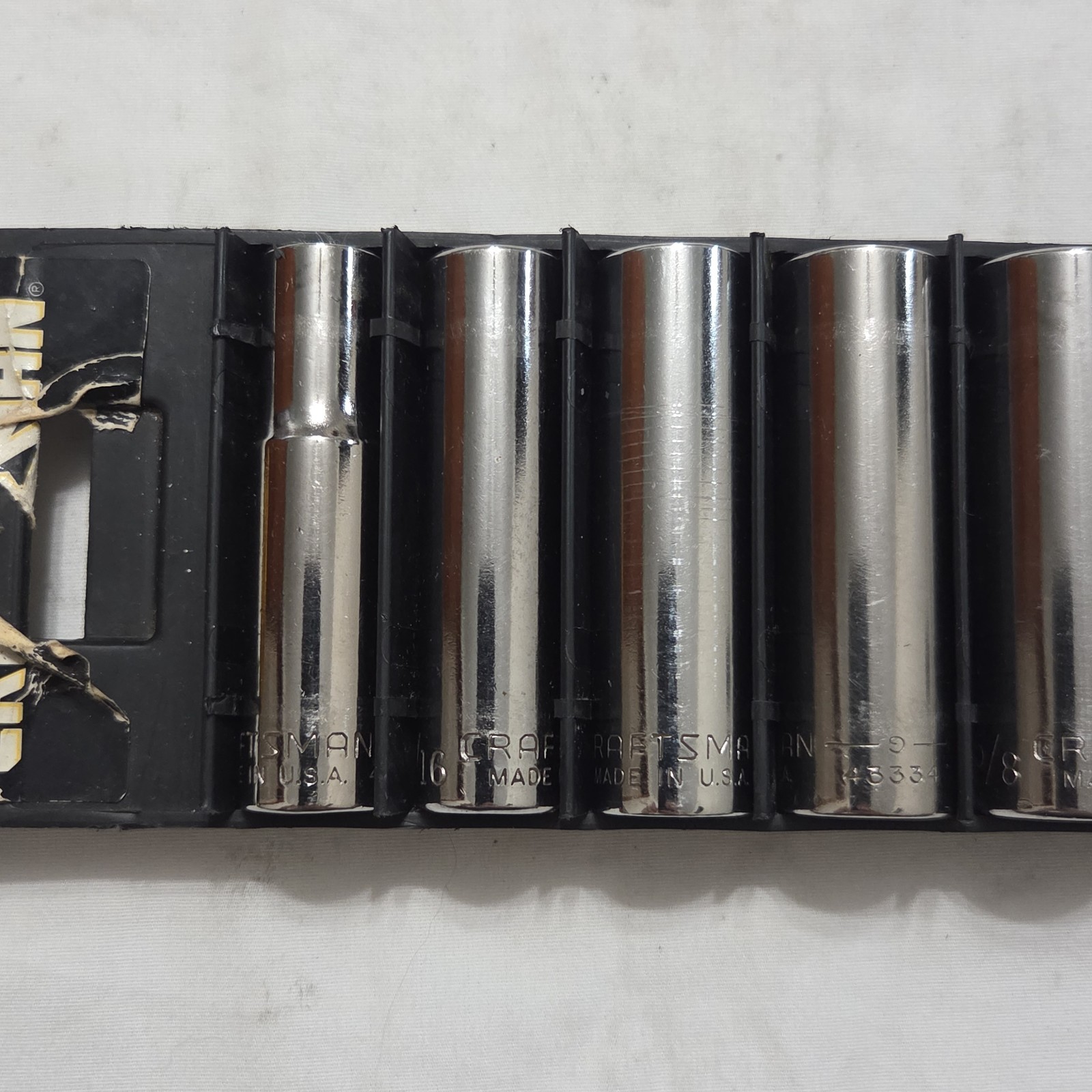 Craftsman -G- SAE 9pc 3/8″ – 7/8″ 6 Pt Deep Socket Set 3/8″ Dr. 934439 – USA