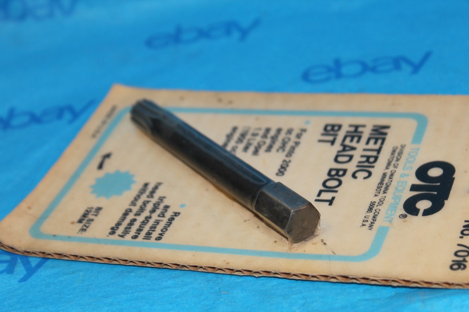 Vintage NOS OTC 7016 Tripple Square Metric Head Bolt Bit Pinto Opel 1900CC 2000C