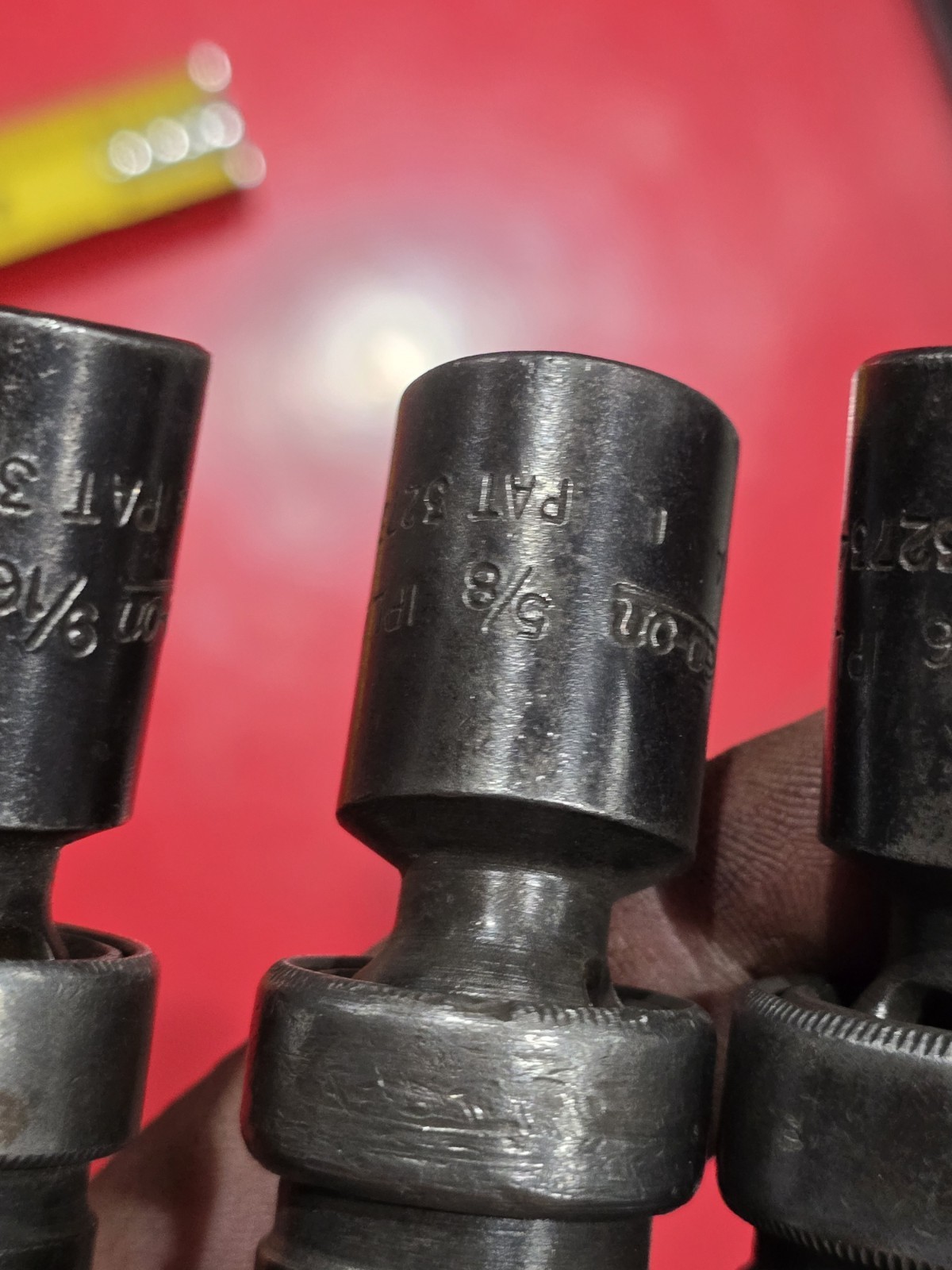 SNAP ON 1/2 DRIVE UNIVERSAL SWIVEL IMPACTS IN SAE. 4 PIECE SET WITH BONUS DEEP