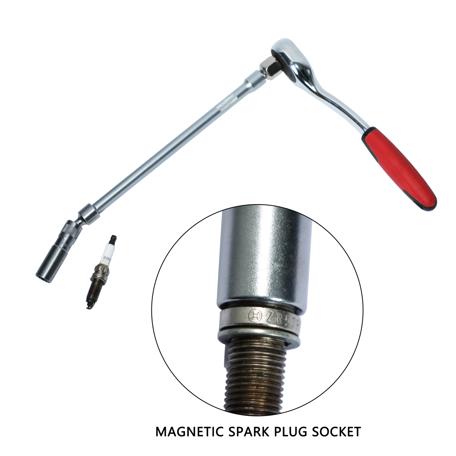 14mm & 16mm Thin Wall Magnetic Swivel Spark Plug Socket 12-Point Removal Tool