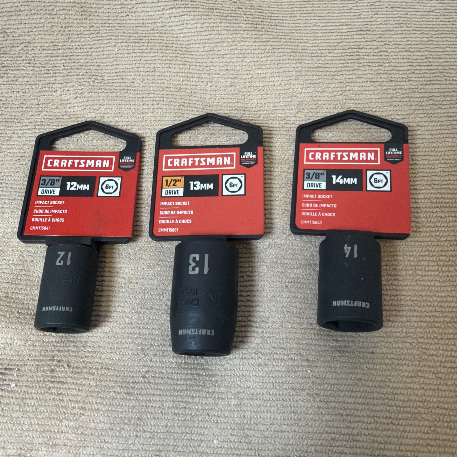 12mm, 13mm, 14mm Impact Sockets