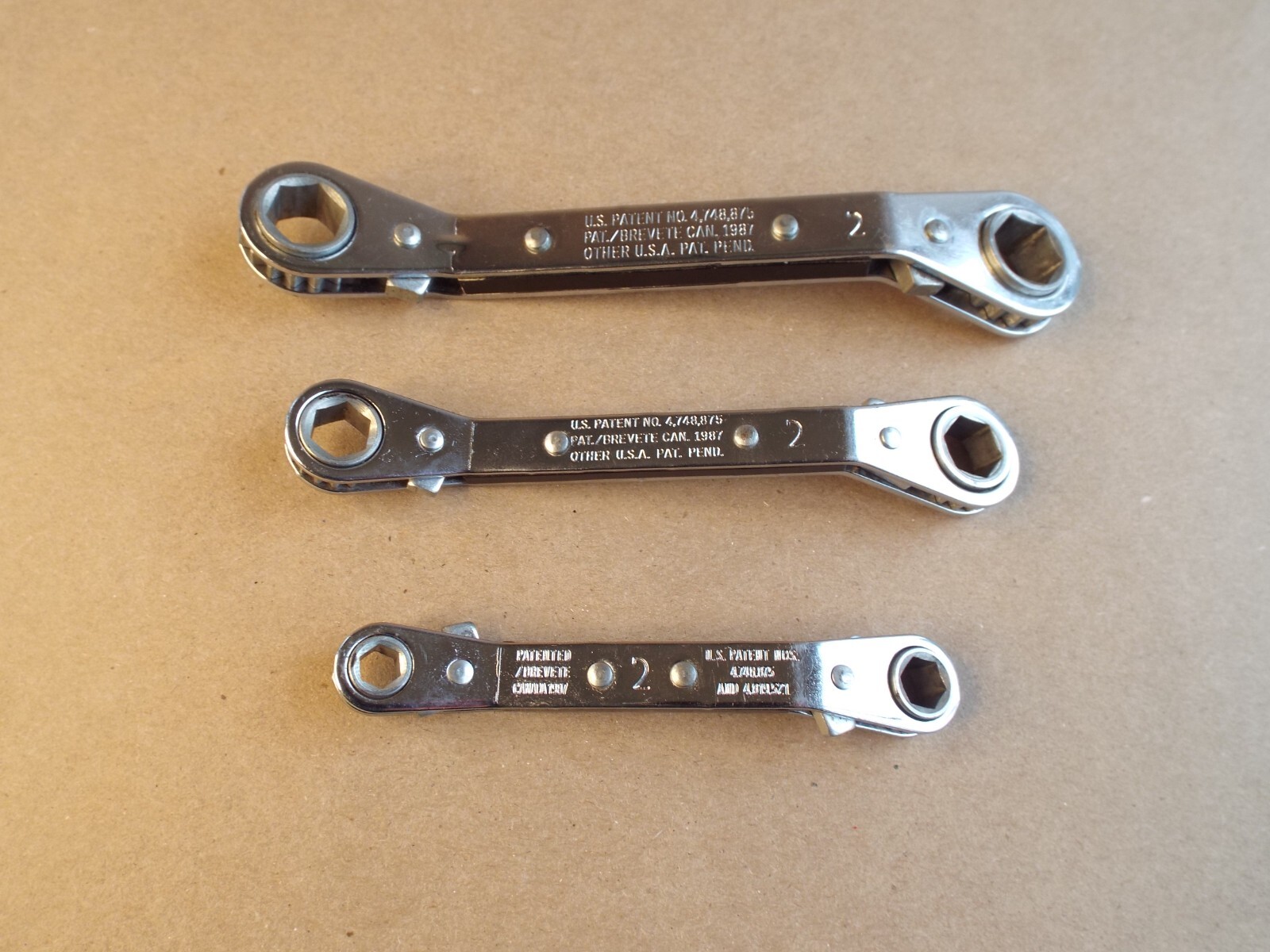 3 VTG Craftsman Box End Ratchet Wrench 1/4″ to 9/16″ USA 6 Point – Nice !
