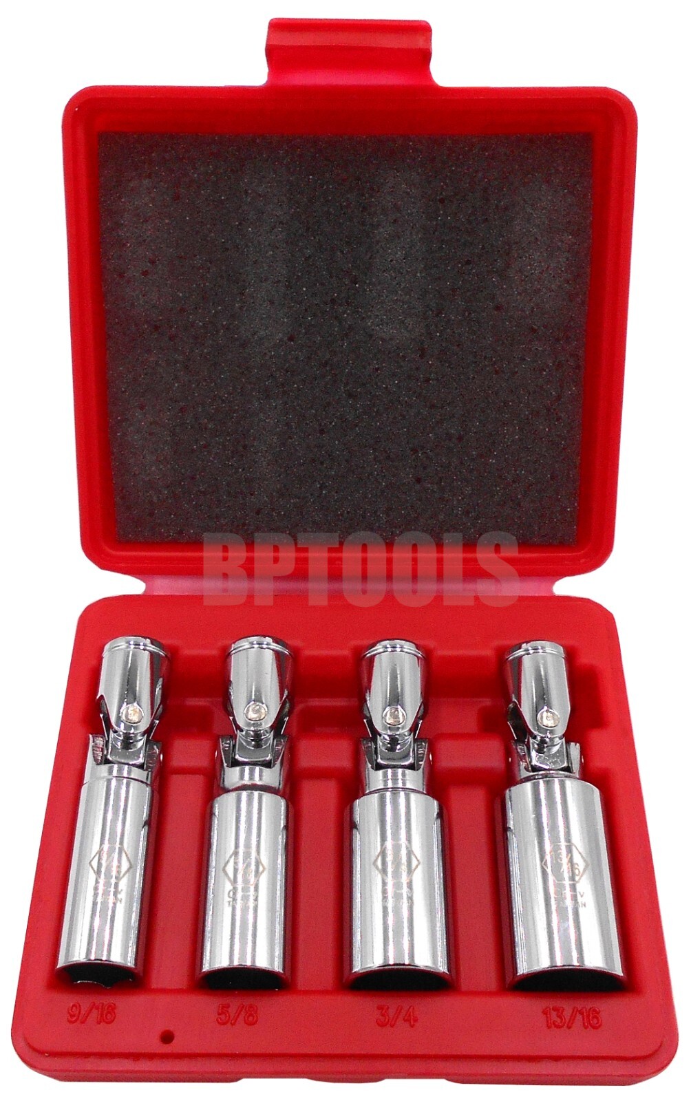 4pc 3/8″ DR. Universal Spark Plug Socket Set CR-V Swivel Sockets