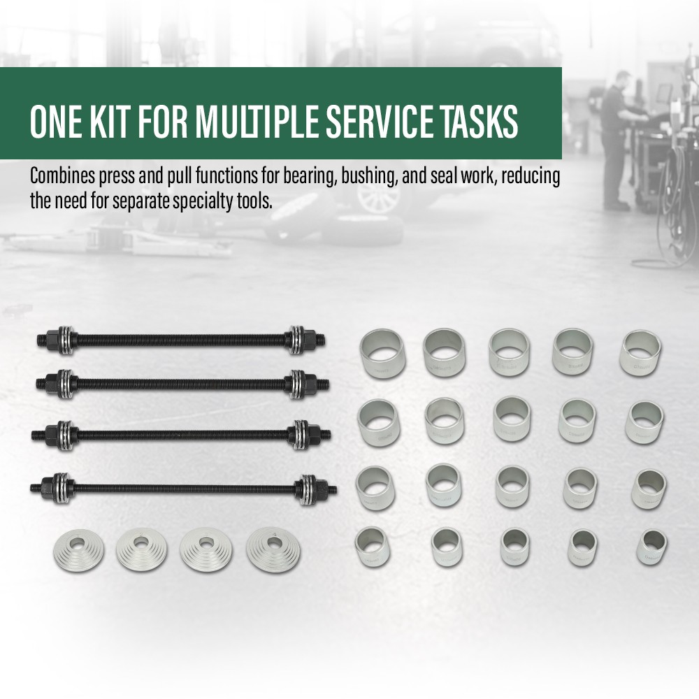 28pcs Universal Press Pull Sleeve Kit Remove Install Bushings Bearings Seal Tool